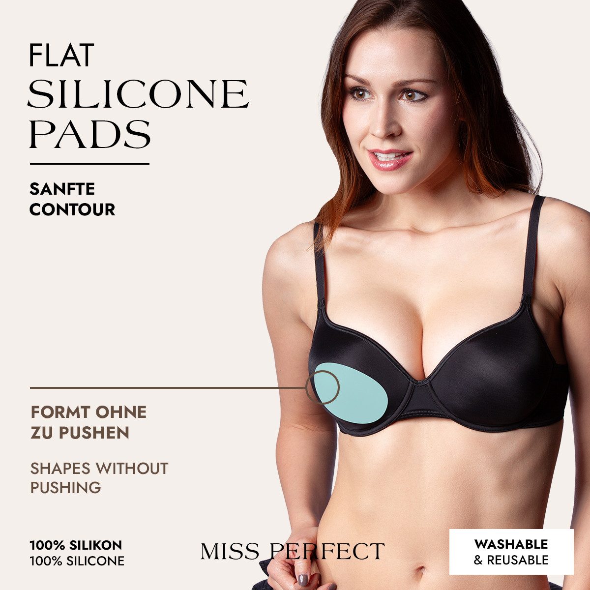Miss Perfect BH-Einlagen 39000-30, Flat Silicone Pads Contour – Silikon-Einlagen mit Kontur – Bild 2 von 4