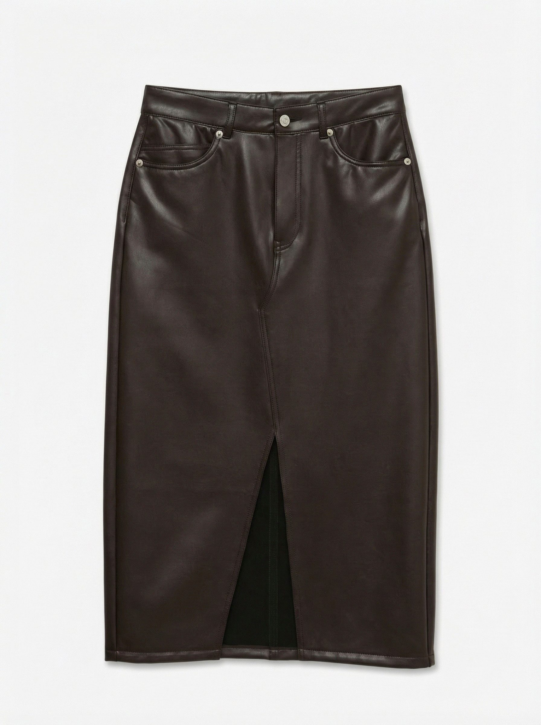Vero Moda Lederimitatrock VMVERI HR CALF PL SKIRT NOOS Lederimitat, mit Stretch, high waist