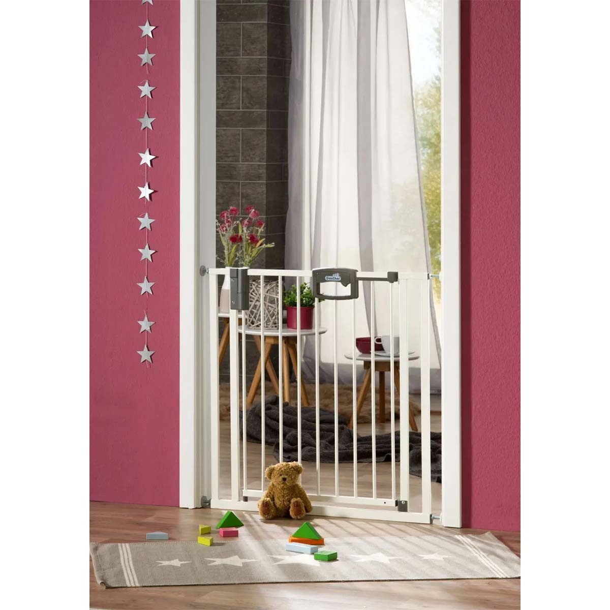 Geuther Türschutzgitter 4791 Easylock Plus Metall Weiß, 68-76cm