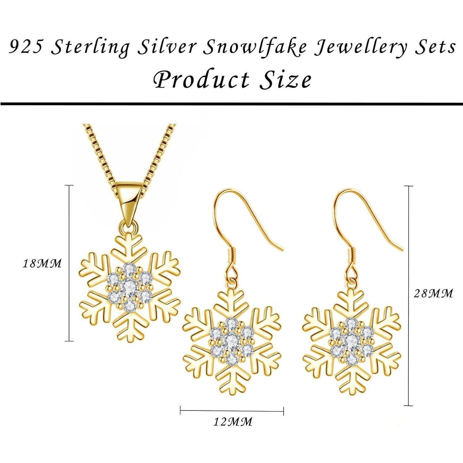 LuxusKollektion Ohrring und Ketten Set Schmuckset 925 Silber Schneeflocke H günstig online kaufen