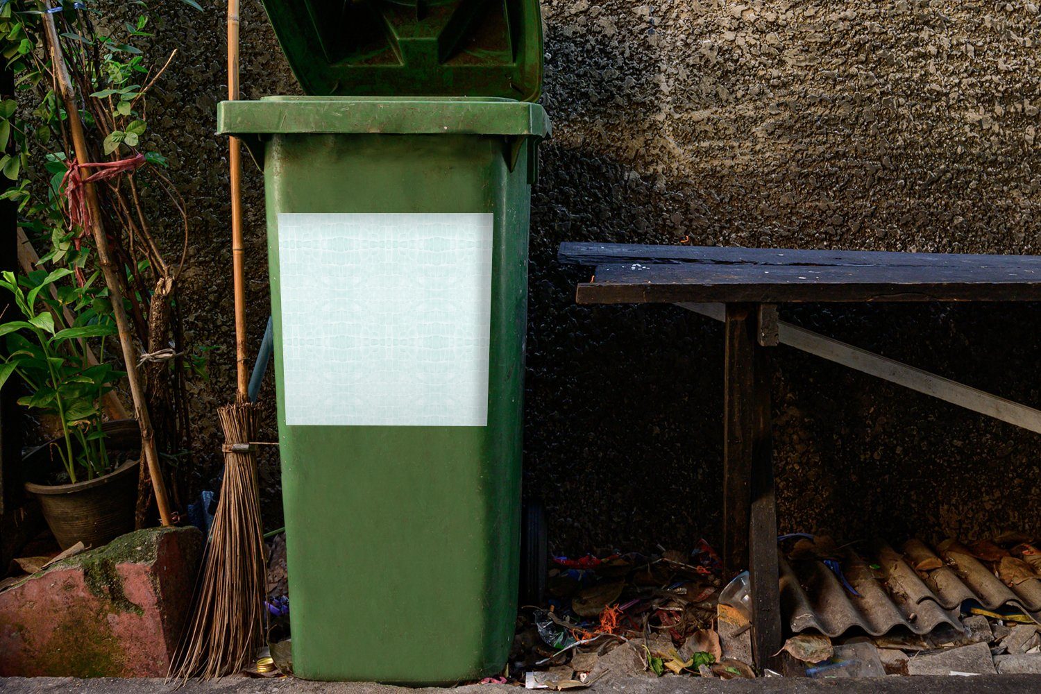 Leder Tiere St), - Sticker, Abfalbehälter - Container, Mülltonne, Textur MuchoWow Wandsticker Mülleimer-aufkleber, (1