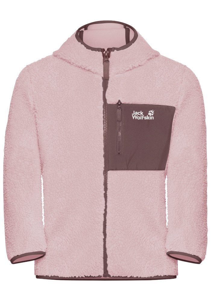 Jack Wolfskin Fleecejacke ICE CURL HOOD JACKET K mit Kapuze, aus Polyester-Fleece, in normaler Schnittform