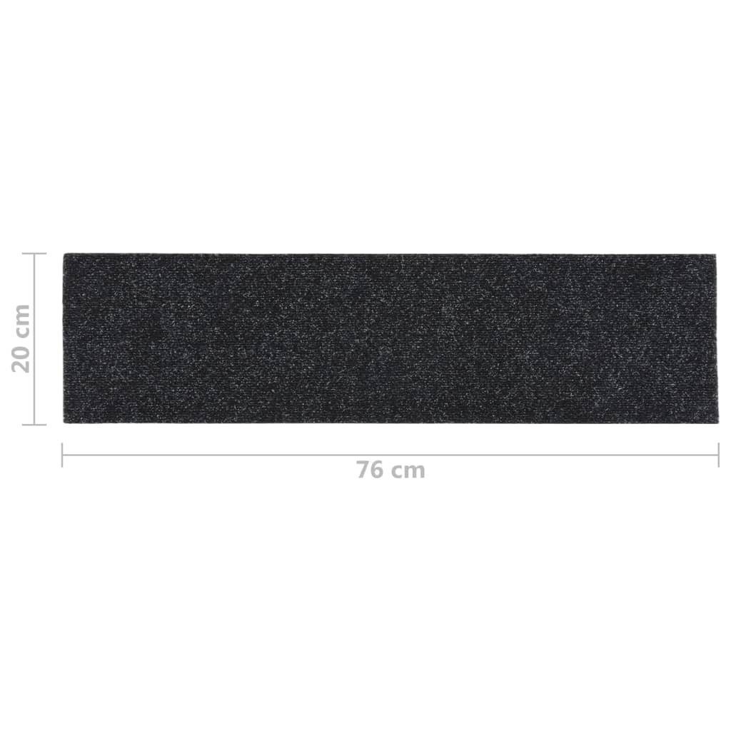 Stufenmatte Selbstklebende Treppenmatten Rechteckig 15 Höhe: Schwarz, mm vidaXL, 76x20cm Stk 20