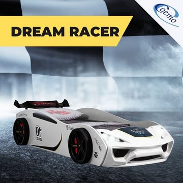 Coemo Autobett (Kinderbett mit Spoiler), Renn-Design DREAM RACER 90x200 mit Lattenrost