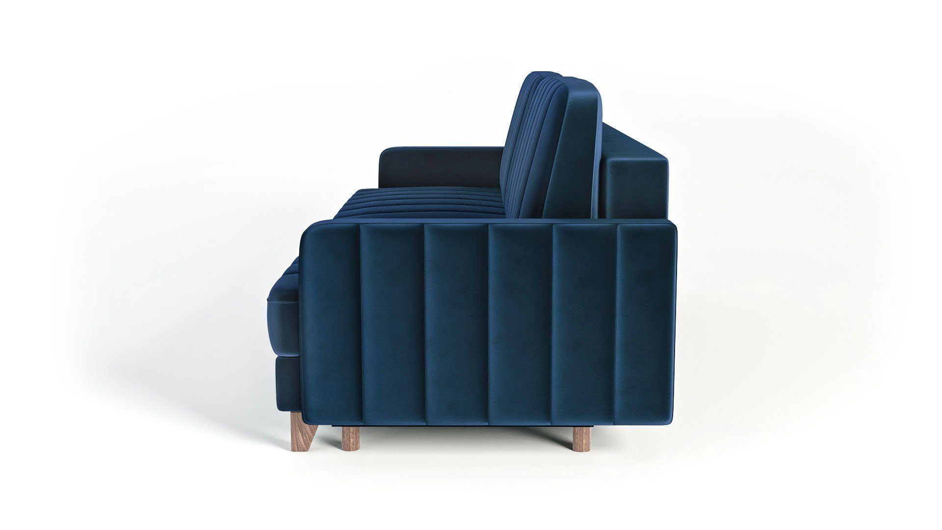 mit - 3-Sitzer Dreisitzer-Sofa Sofa Blau Bali - Ausklappbares Siblo Bettzeugbehälter 3-Sitzer Schlaffunktion