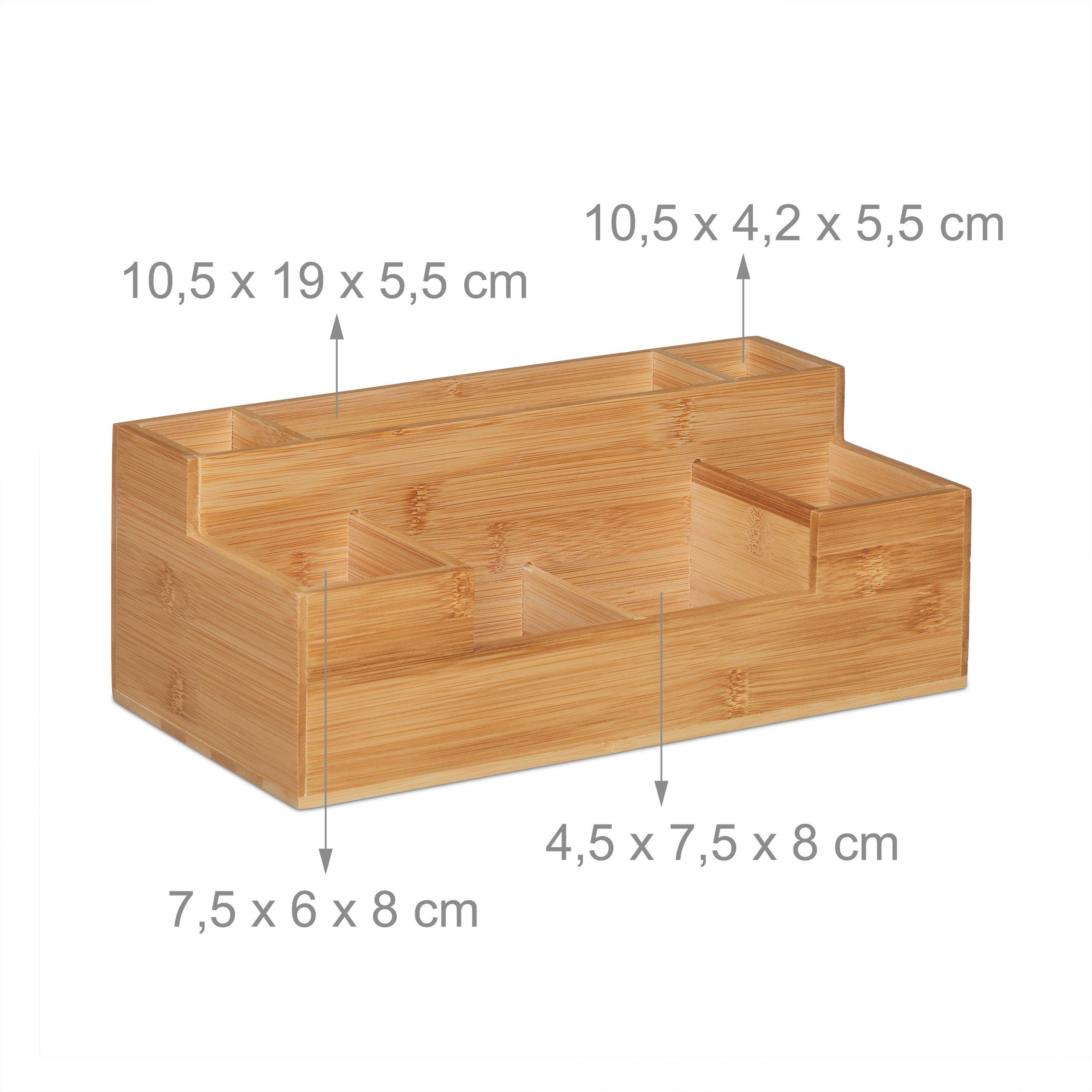 relaxdays Organizer Schreibtisch Organizer aus Bambus (1 St) – Bild 5 von 5