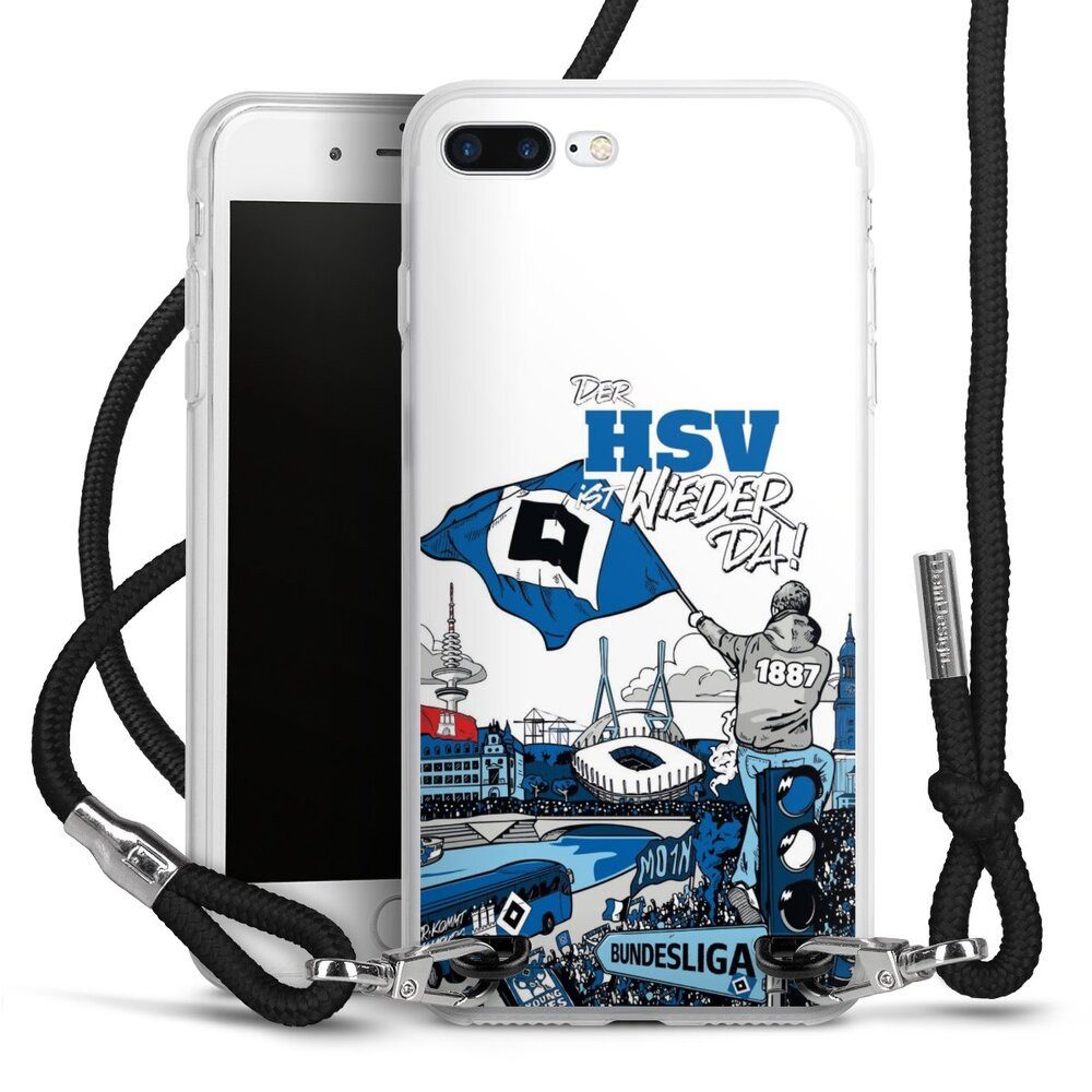 DeinDesign Handyhülle Hamburger SV Offizielles Lizenzprodukt Aufstieg, Apple iPhone 8 Plus Handykette Hülle mit Band Case zum Umhängen