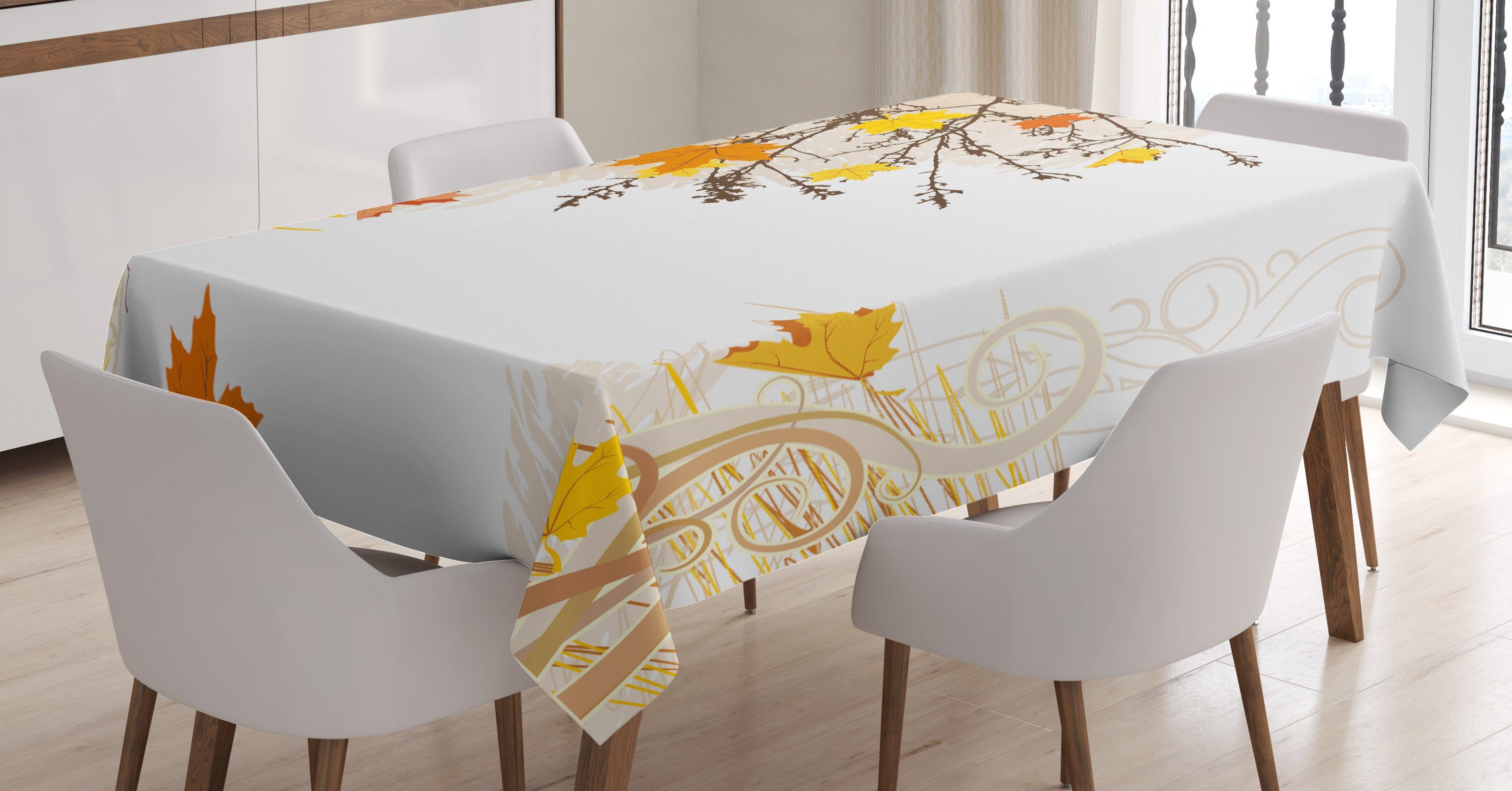Abakuhaus Tischdecke Farbfest Waschbar Für den Außen Bereich geeignet Klare Farben, Wald Ahornblätter im Herbst | Tischdecken