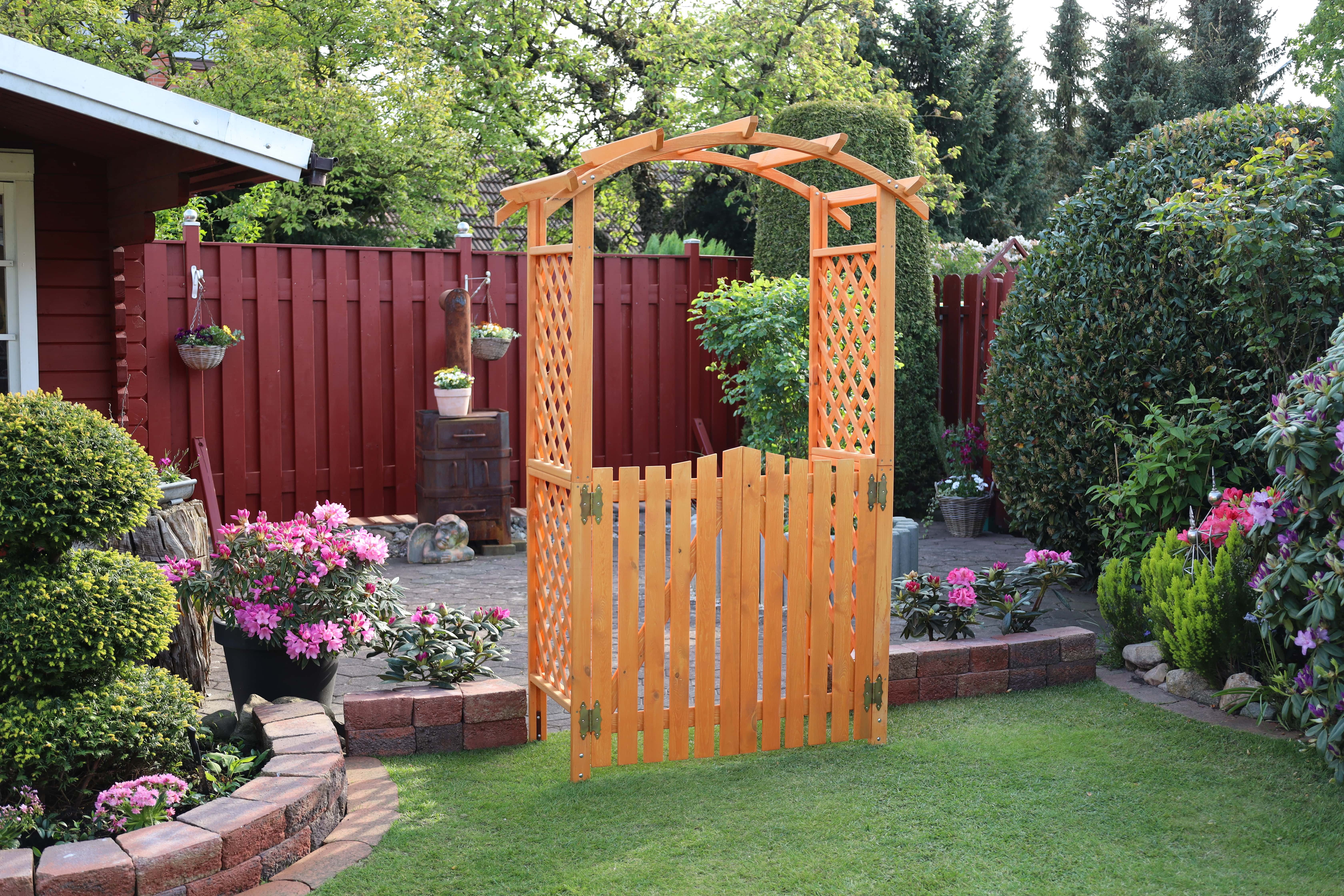 promadino Rosenbogen Pergola Diana, BxTxH: 132x70x206 cm, mit Türen