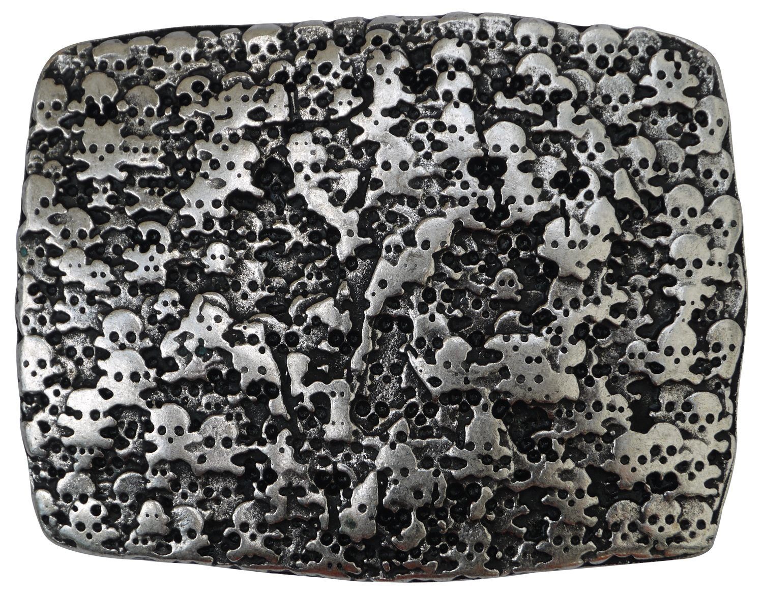 FRONHOFER Gürtelschnalle 18119 Große Gürtelschnalle altsilber, kleine Totenköpfe, Skull Buckle, 4 cm | Anzuggürtel