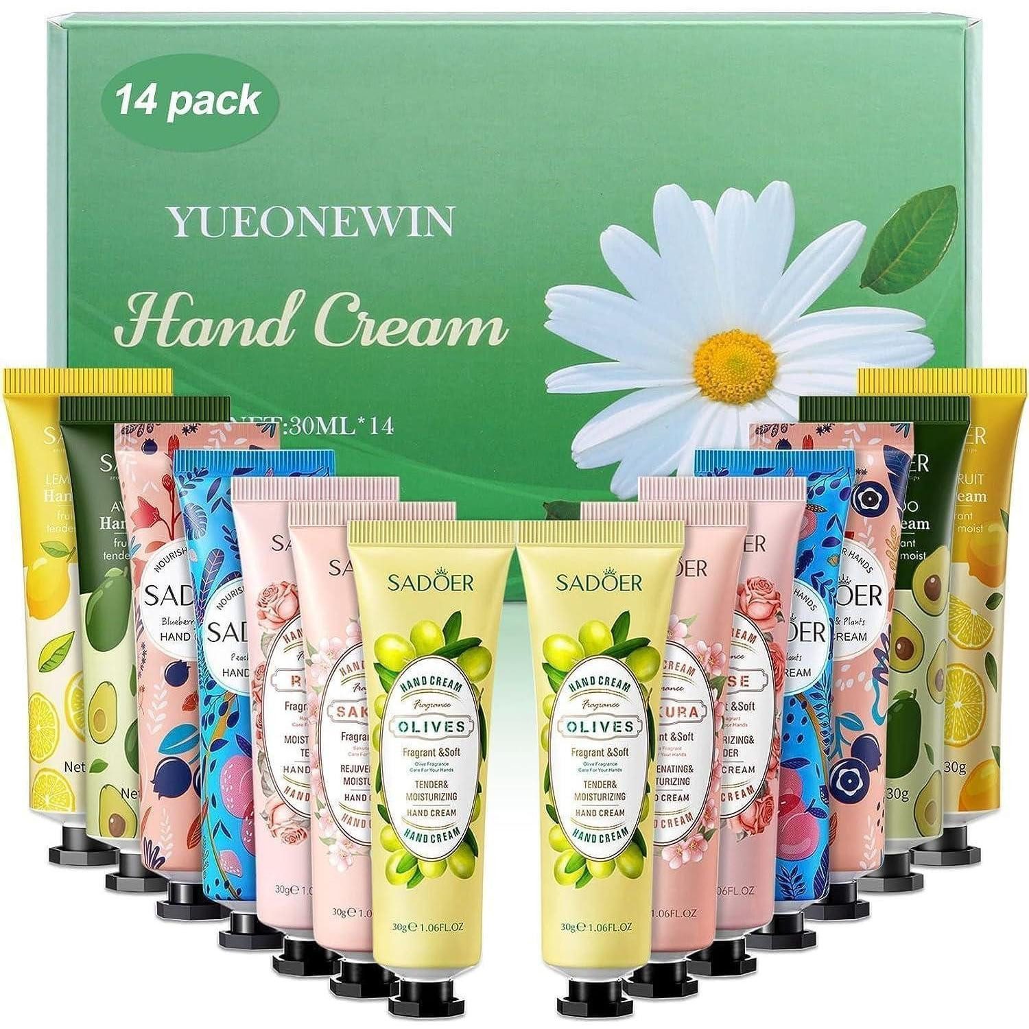LuxusKollektion Handcreme 14er Handcreme Set Winter Geschenkbox Rissige Hände Feuchtigkeitscreme