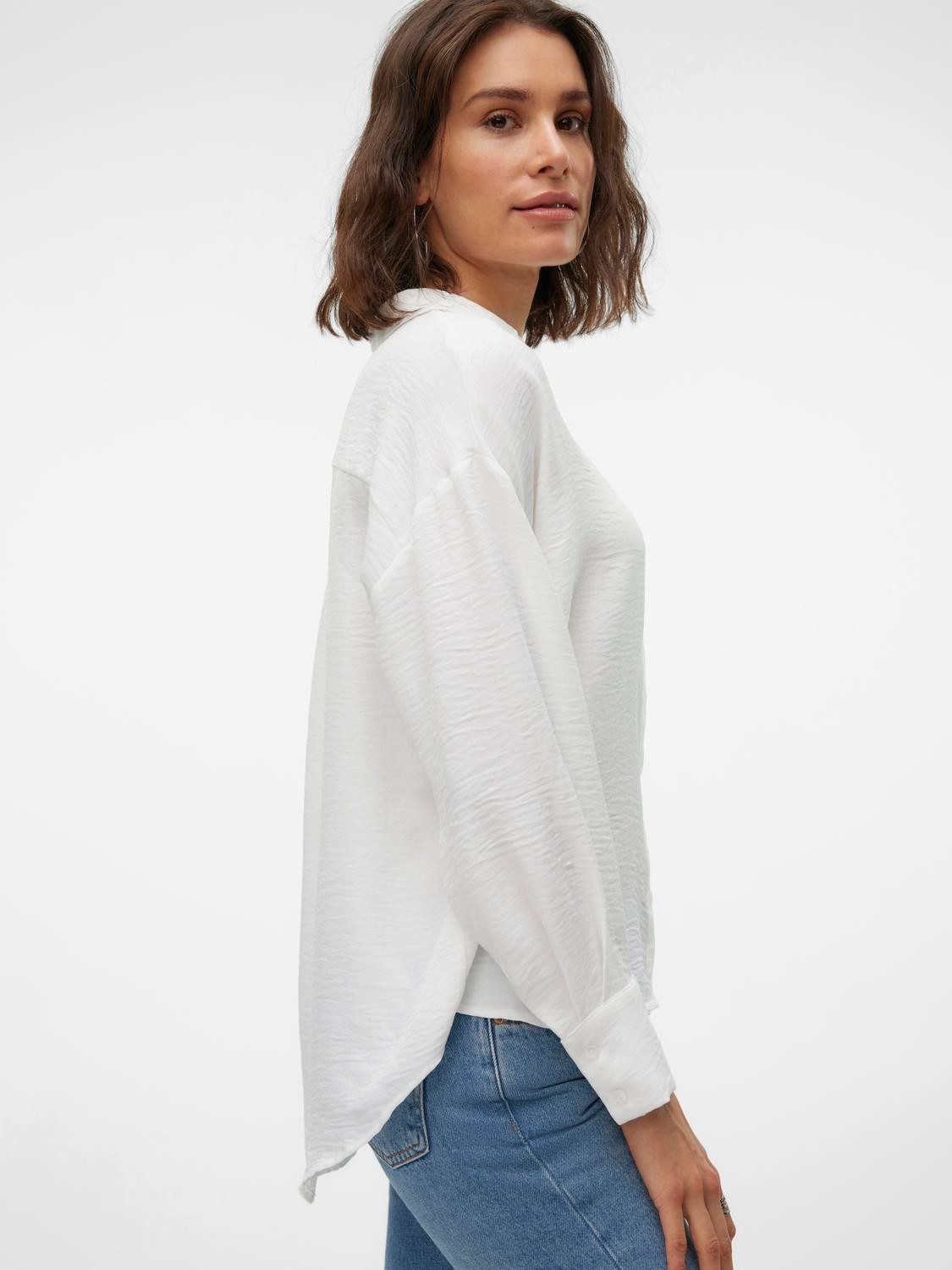 Vero Moda Langarmbluse VMMELANEY QUEENY LS SHIRT WVN NOOS Kunstfaser, loose fit