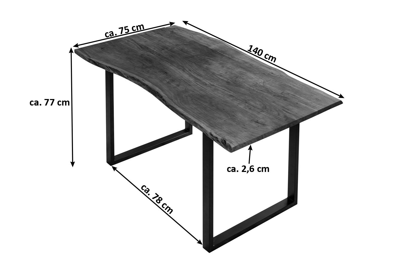 Loreno® Baumkantentisch Billie, massives Akazienholz, natürliche günstig online kaufen