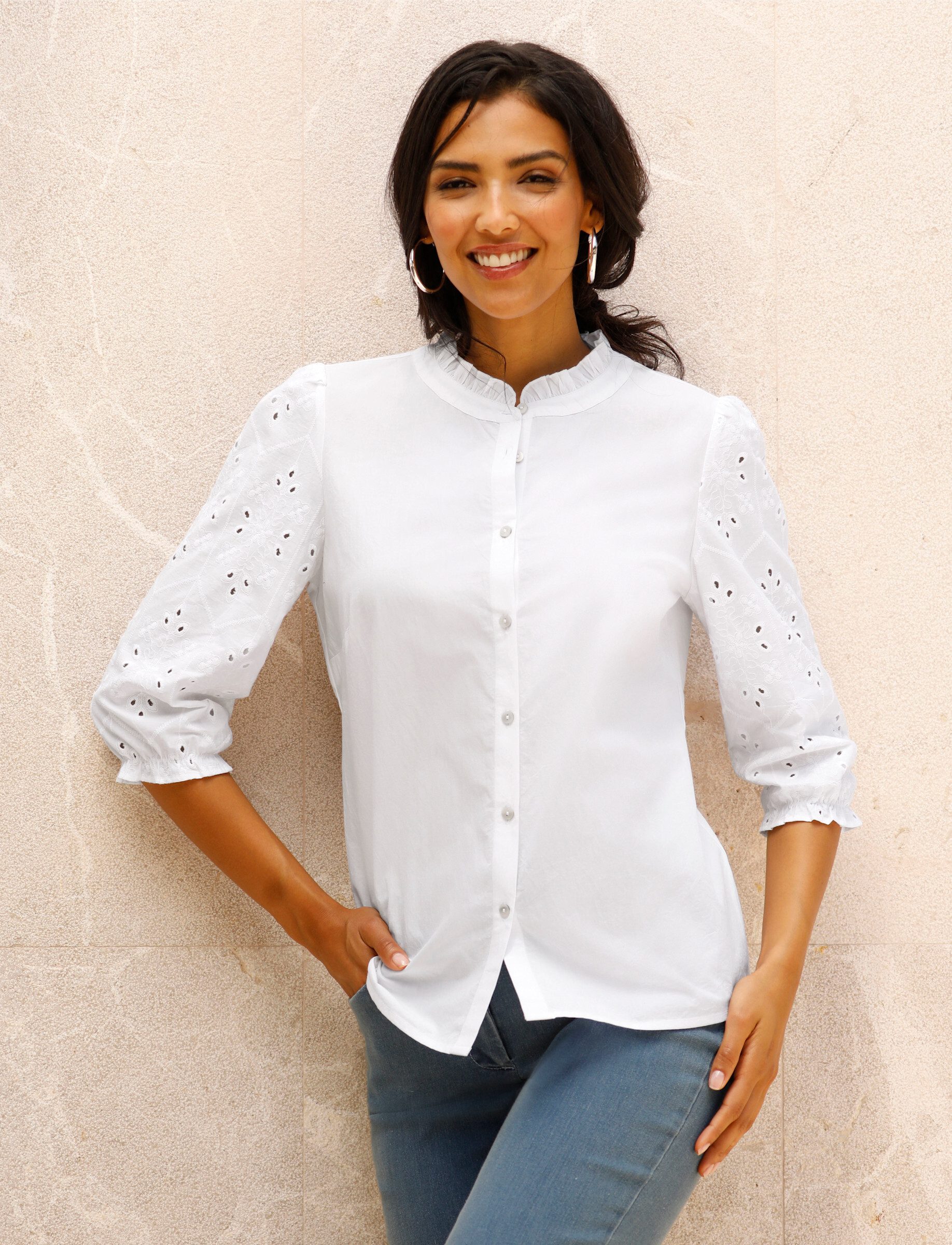 Sieh an! Klassische Bluse 3/4-Arm-Bluse 3/4-Arm