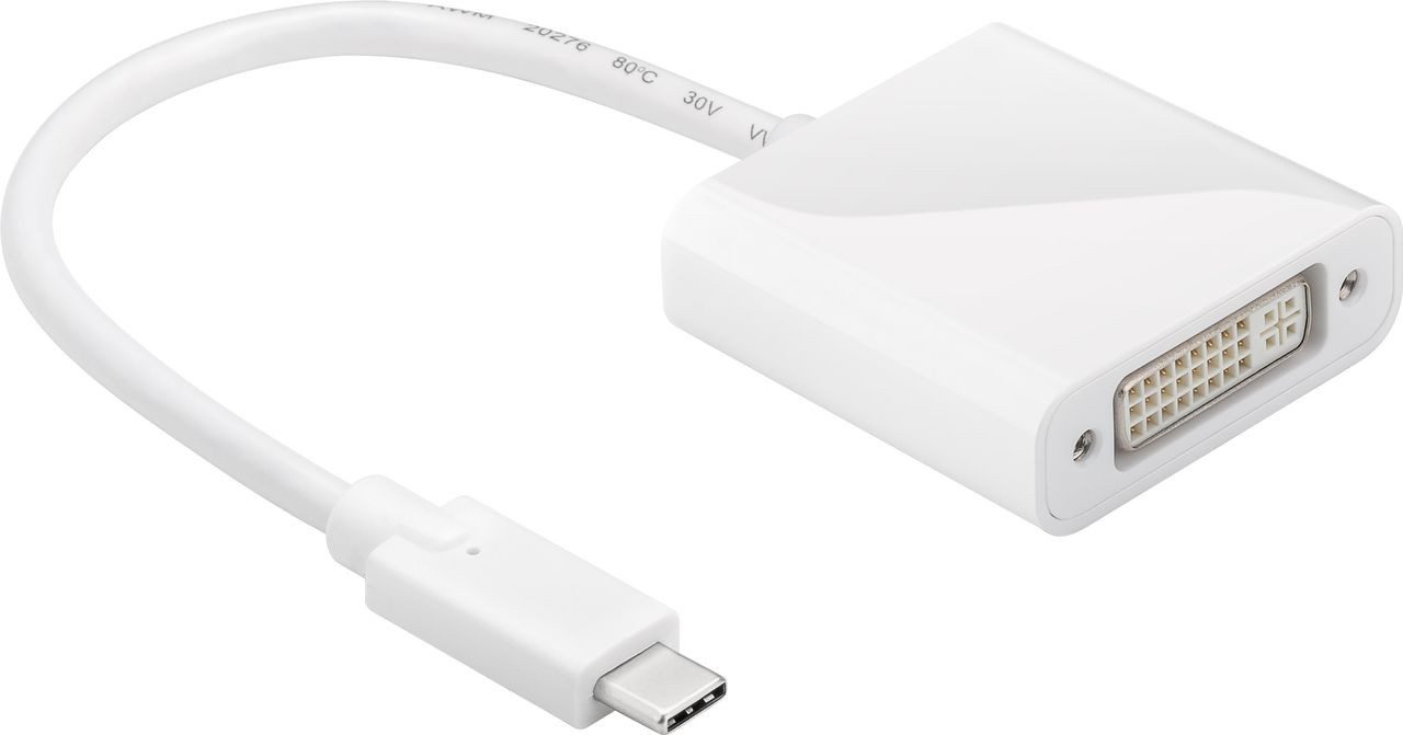 WENTRONIC USB-C Adapter - DVI - Typ USB-C Stecker - DVI-I - Weiß - ... Computer-Kabel