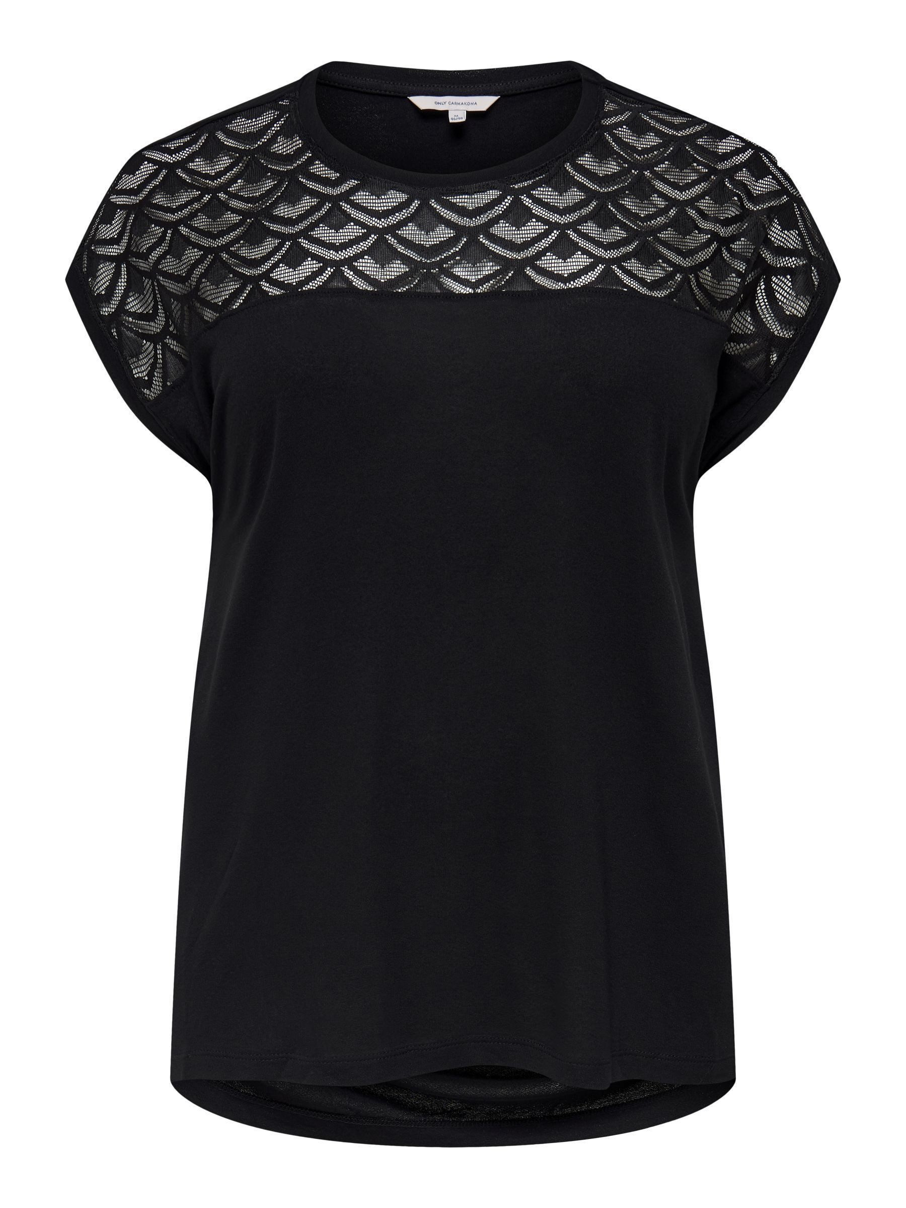 ONLY CARMAKOMA Longshirt "CARFLAKE", vorn in Spitzenoptik günstig online kaufen