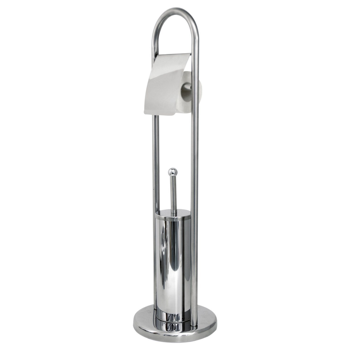 MSV Toilettenpapierhalter WC Standgarnitur 2in1 Edelstahl, günstig online kaufen