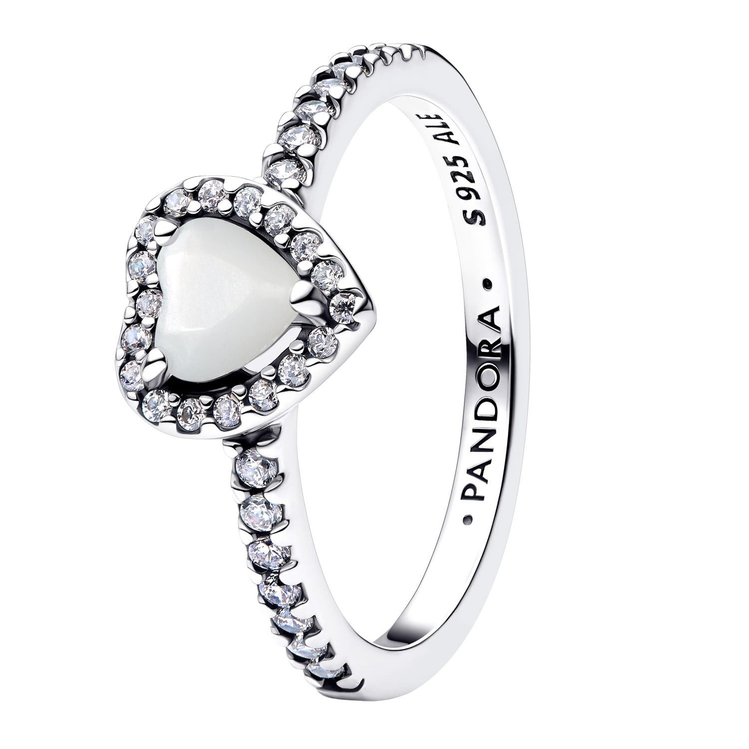 Silberring Damen925 Silber Erhabenes Weiß