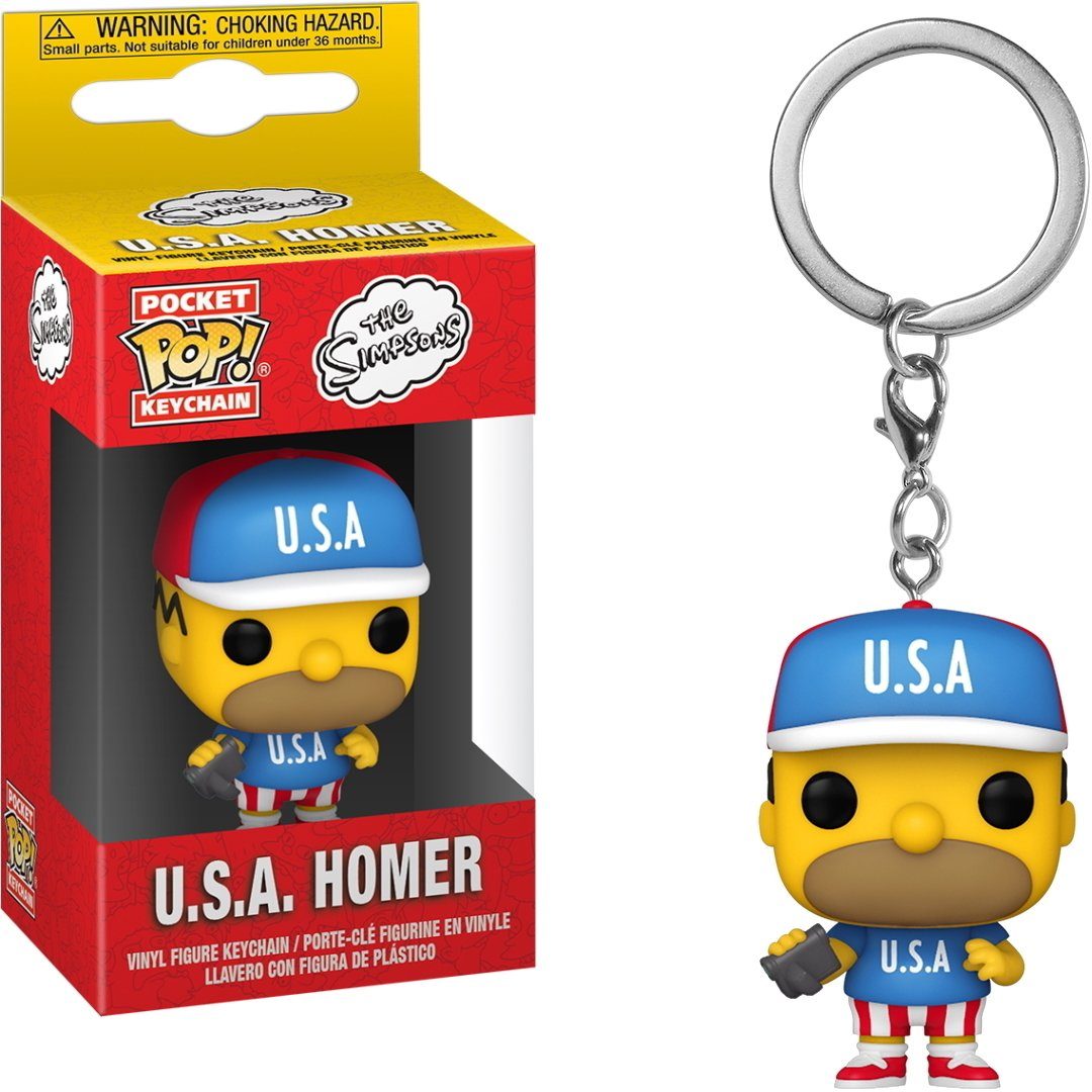 Homer - Funko Pocket Simpsons Schlüsselanhänger U.S.A. Pop! The
