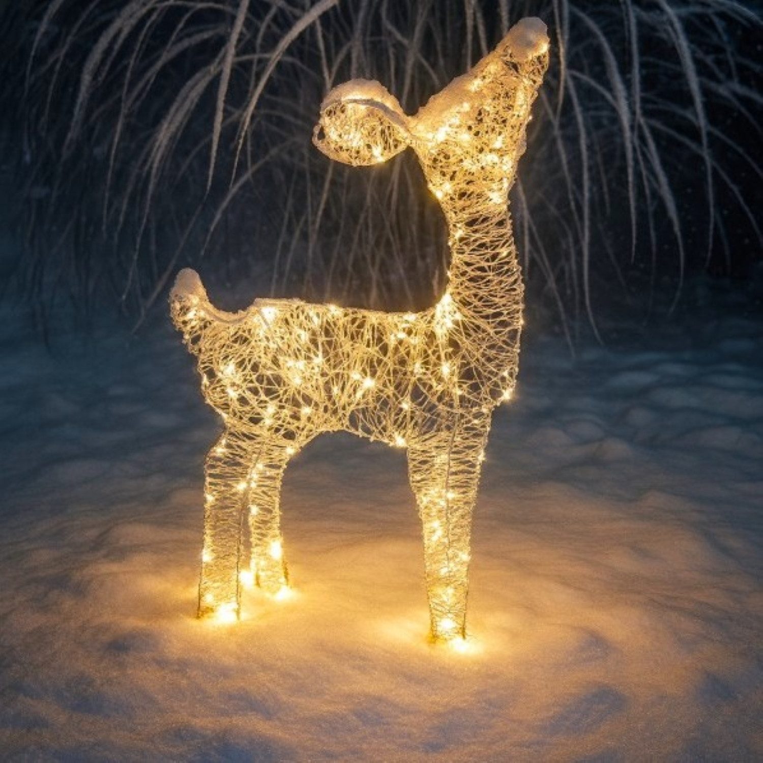 Online-Fuchs LED-Dekofigur Rehkitz mit LED-Lichterkette beleuchtet günstig online kaufen