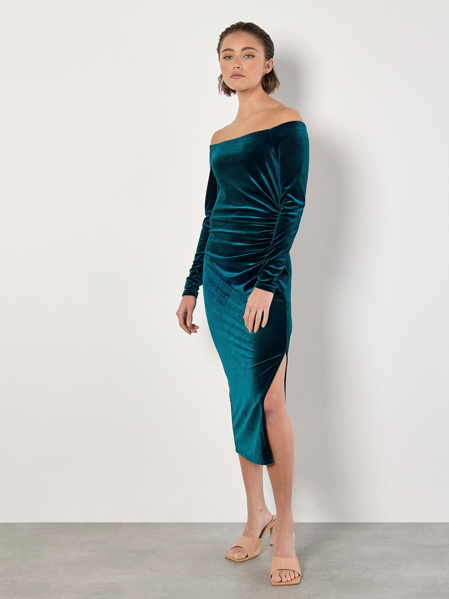 Apricot Partykleid Bandeau-Kleid aus Samt günstig online kaufen