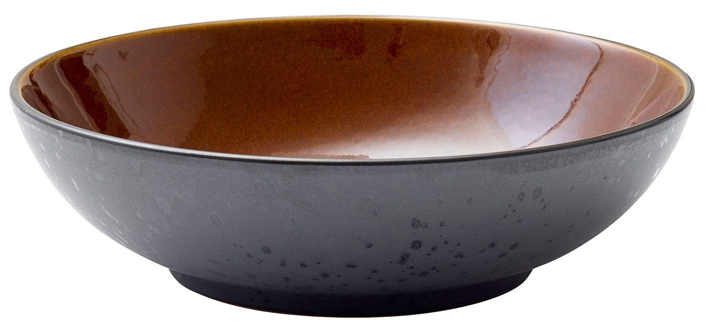 Bitz Salatschüssel Salatbowl black / amber 24 cm, Steinzeug, (Glühbirnen), Salatschüssel 24 cm Steinzeug Schwarz/Amber