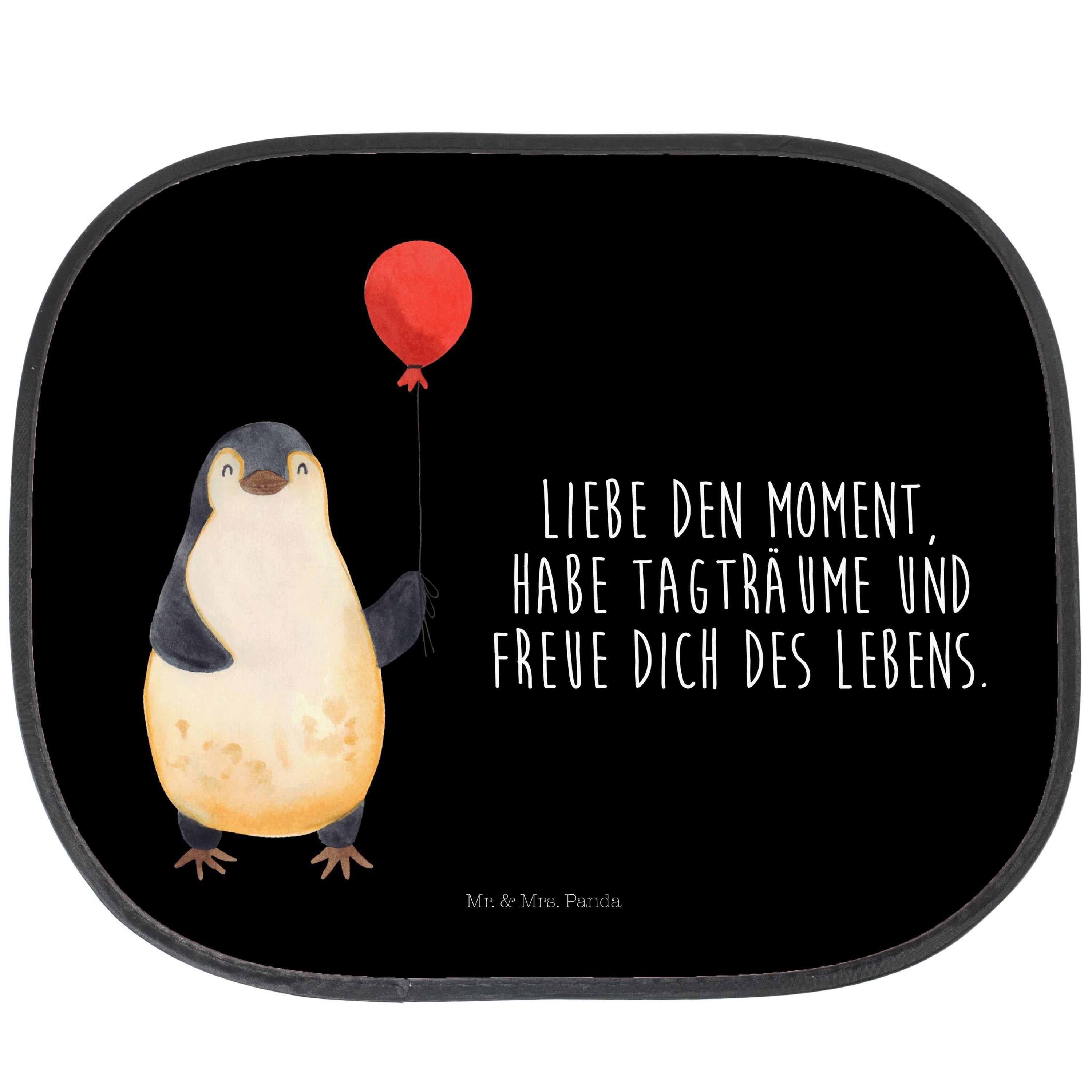 Sonnenschutz Pinguin Luftballon - Schwarz - Geschenk, Sonnenschutzfolie, Sonnenble, Mr. & Mrs. Panda, Seidenmatt