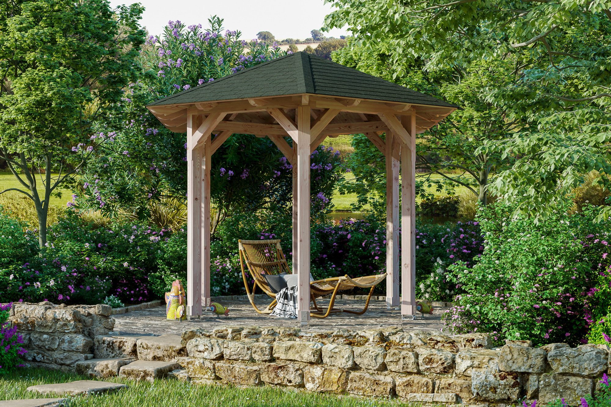 Skanholz Holzpavillon Colmar 1, Douglasie, 273 x 236 cm