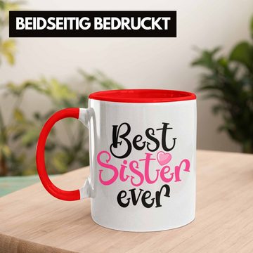 Trendation Tasse Trendation - Best Sister Ever Tasse Geschenk für Schwester Geschenkidee Beste Schwester Geburtstag