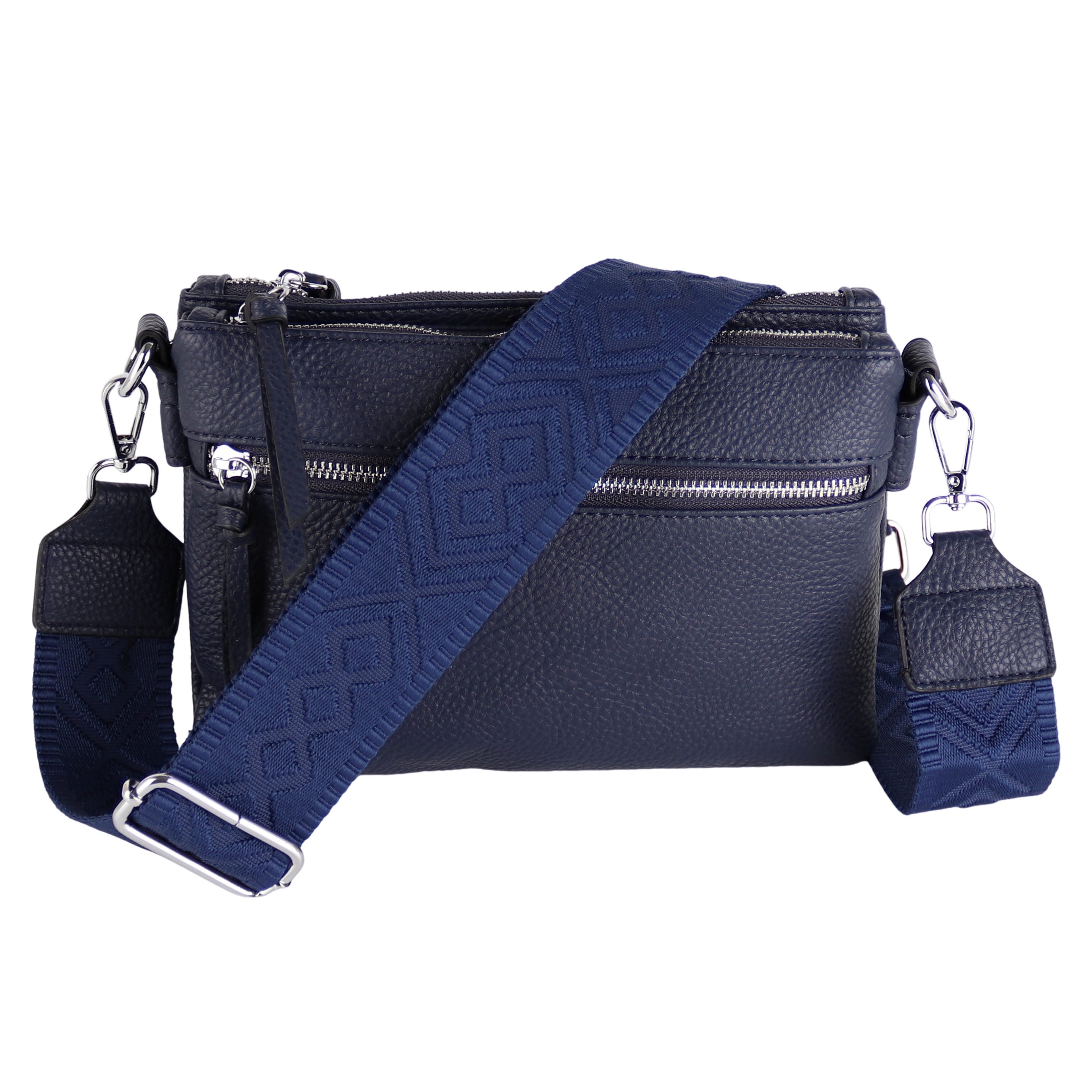 MIRROSI Umhängetasche Damen, Veganleder Crossbody Tasche Bag, Schultertasche (Extra dünnes Design mit einem 5 cm breiten Tragegurt, 24,5x17x3cm (BXHXT), gemusterten & verstellbaren Schulterriemen