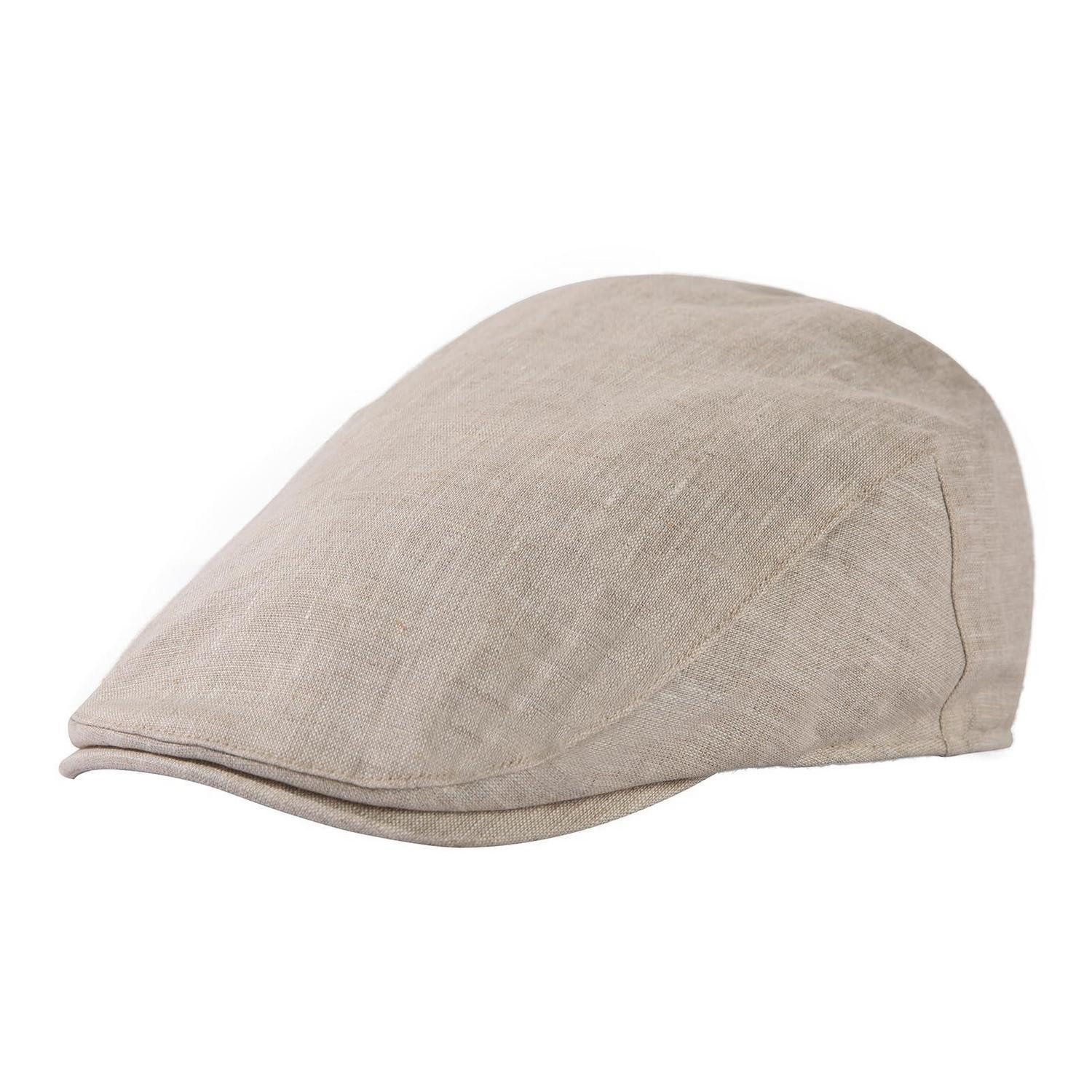 Schiebermütze Schiebermütze Leinen Herren Sonnenhut Schirmmütze XL 95557-Pures Beige