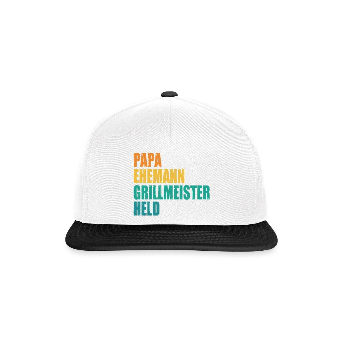 Spreadshirt Snapback Cap Ehemann Grillmeister Papa Held Snapback Cap (1-St)