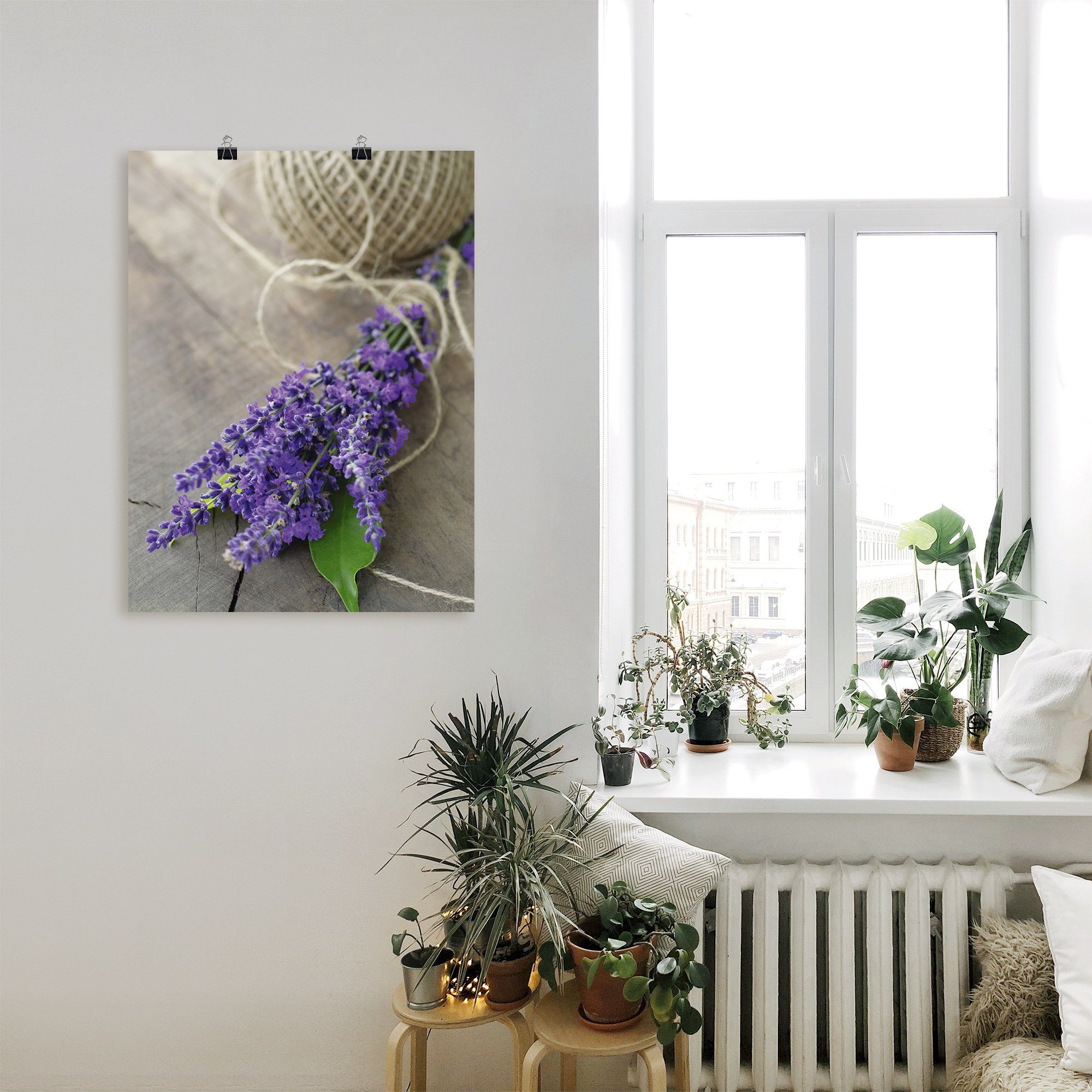 als Artland oder Wandaufkleber Wandbild Leinwandbild, Lavendel Blumen (1 Größen versch. St), Poster in Strauß,