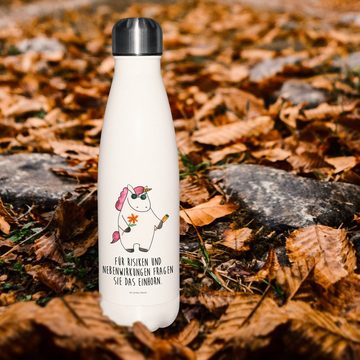 Mr. & Mrs. Panda Thermoflasche Einhorn Woodstock - Weiß - Geschenk, Isolierflasche, Einhorn Deko, Pa, Motivierende Sprüche