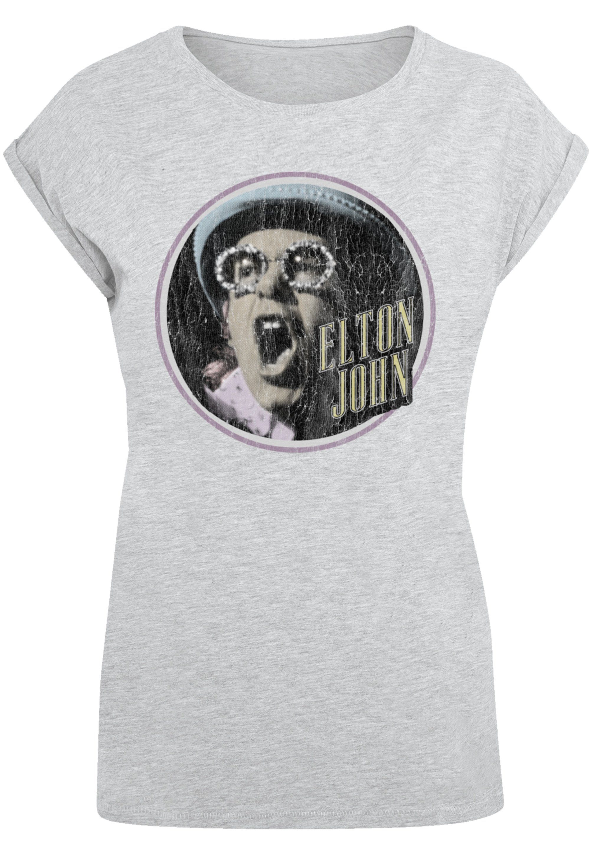 Premium Vintage Qualität John grey heather Circle T-Shirt Elton F4NT4STIC