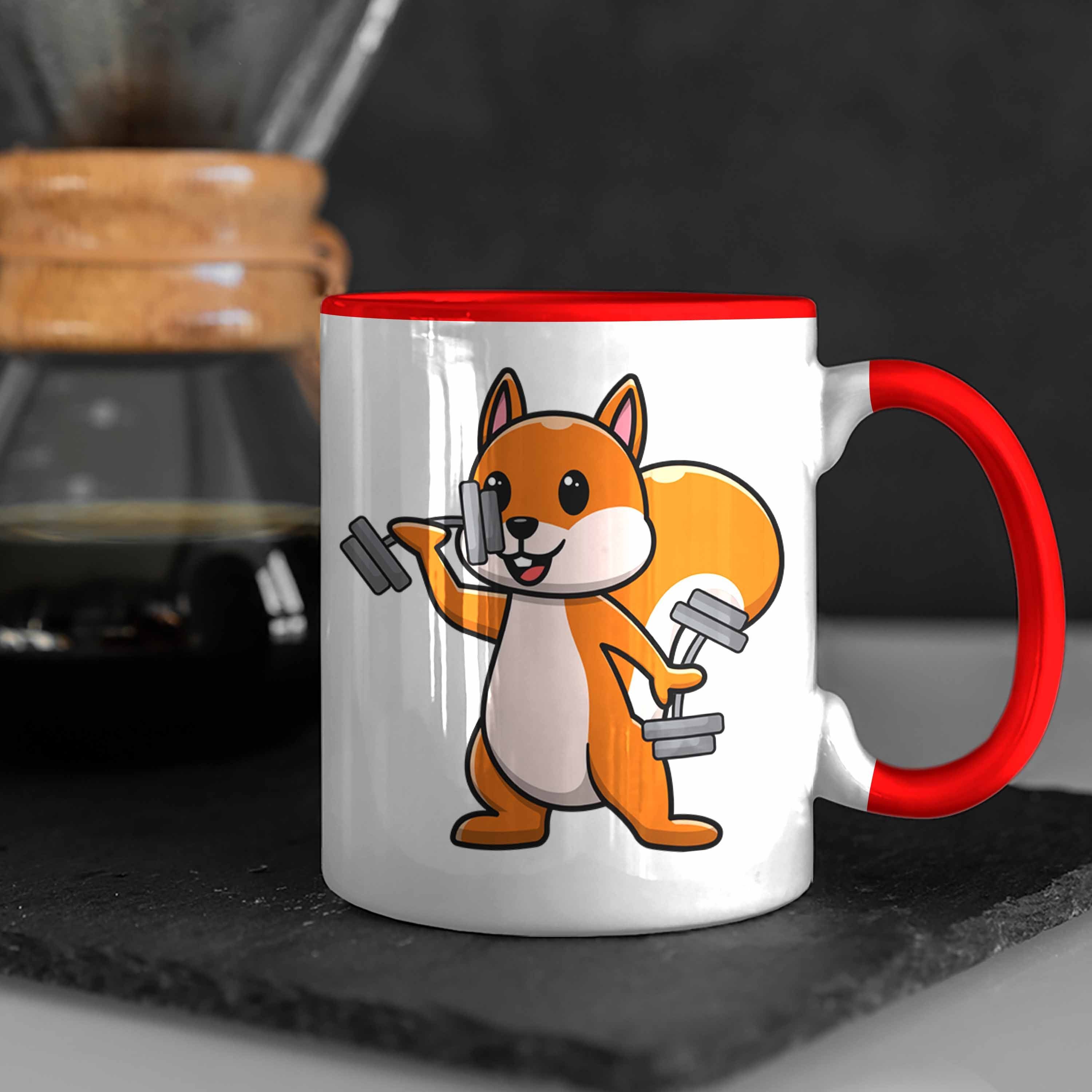 Gym Liebhaber für Trendation Eichhörnchen Tasse Geschenkidee Tasse Geschenk Tasse Lustige Grafik Trendation Rot Lustig - Eichhörnchen