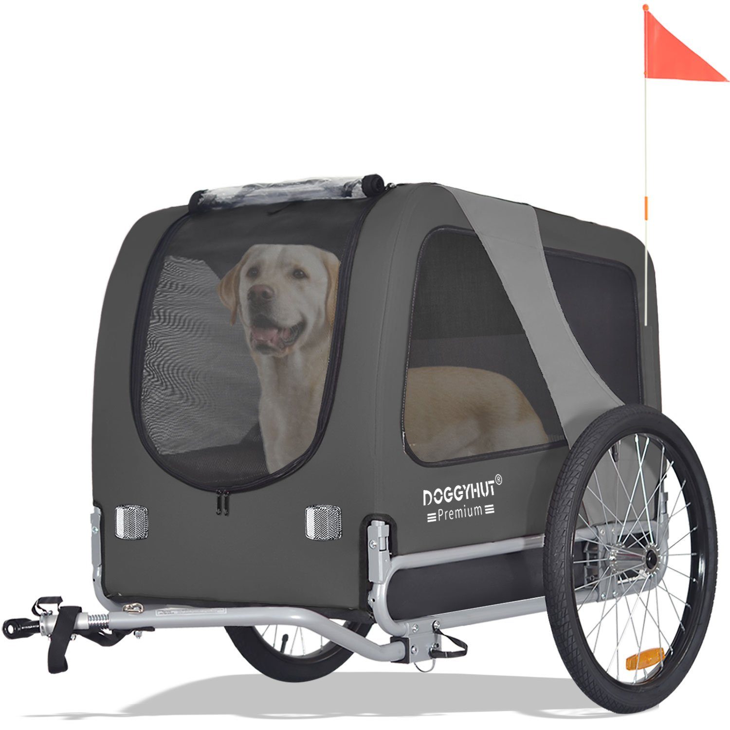 TIGGO Fahrradhundeanhänger DOGGYHUT® Hundefahrradanhänger 15 - 30kg Hundeanhänger Fahrradanhänger von TIGGO