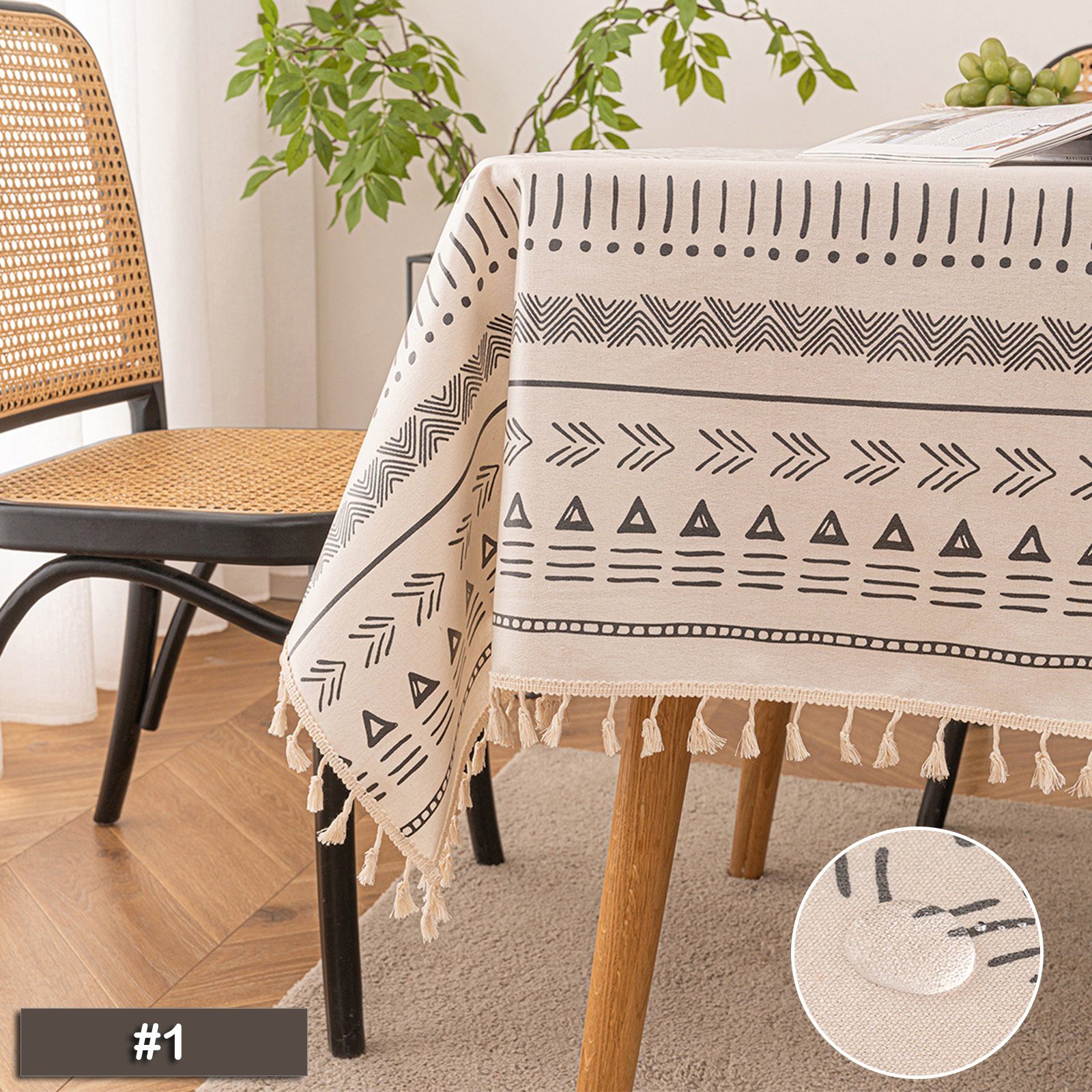 Rosnek Tischdecke Vintage, Wasserdicht, Quaste, für günstig online kaufen