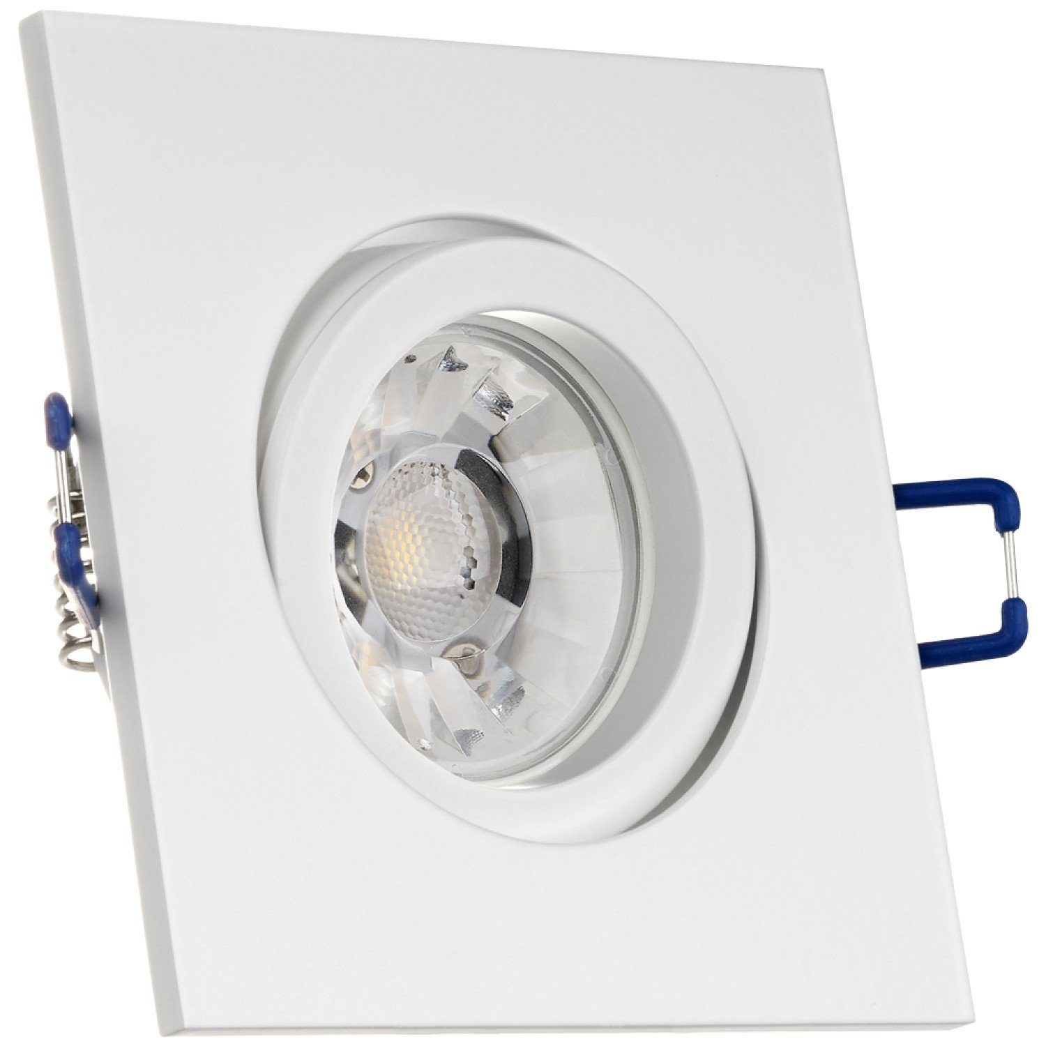 LEDANDO LED Einbaustrahler Einbaustrahler für Spanndecke matt Markenstr Weiß mit GU10 LED die Set