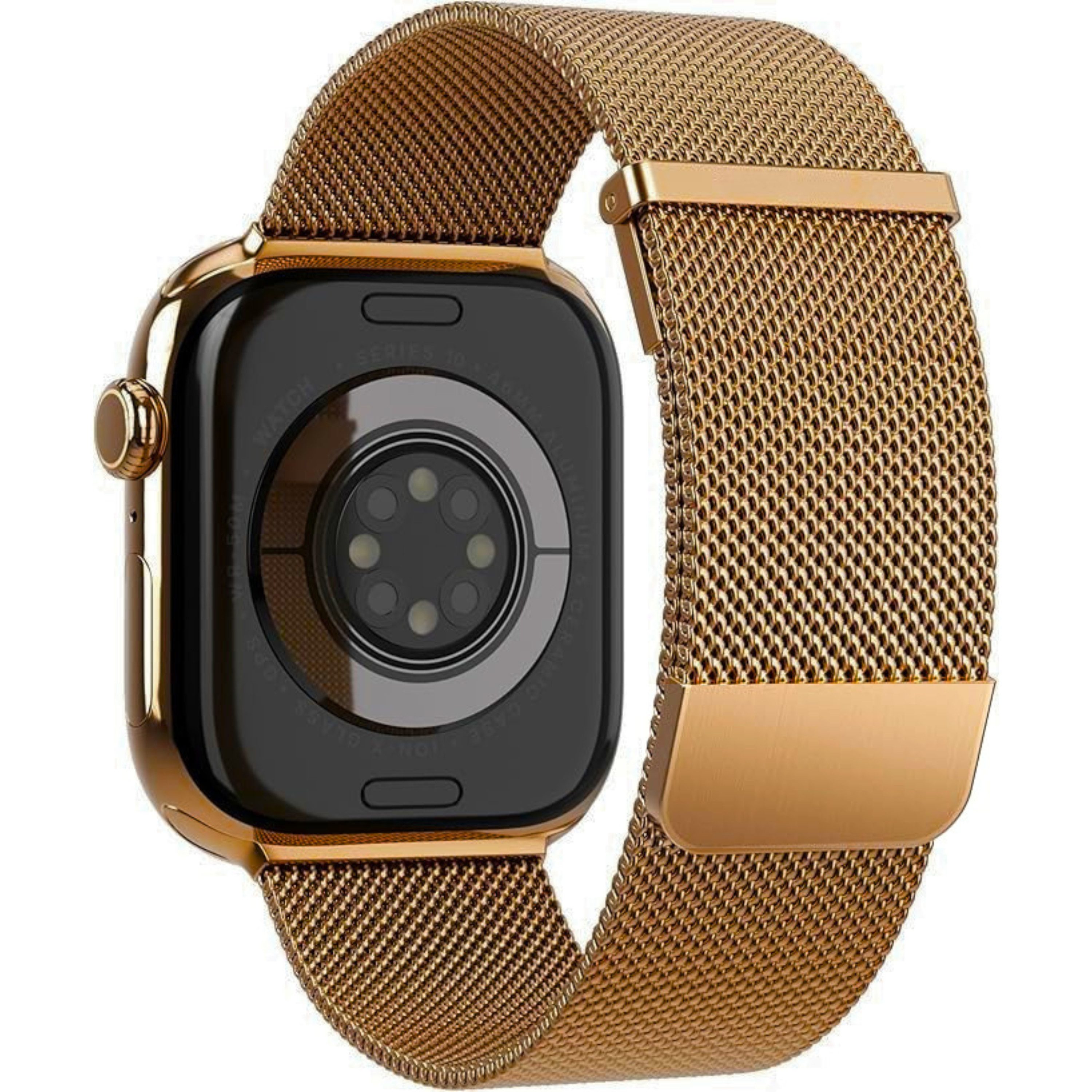 S&T Design Smartwatch-Armband Armband Edelstahl für Apple Watch Doppel Magnetischer Mesh Milanaise, Kompatibel mit Apple Watch 38 / 40 / 41/ 42 / 44 / 45 / 46 / 49 Metall