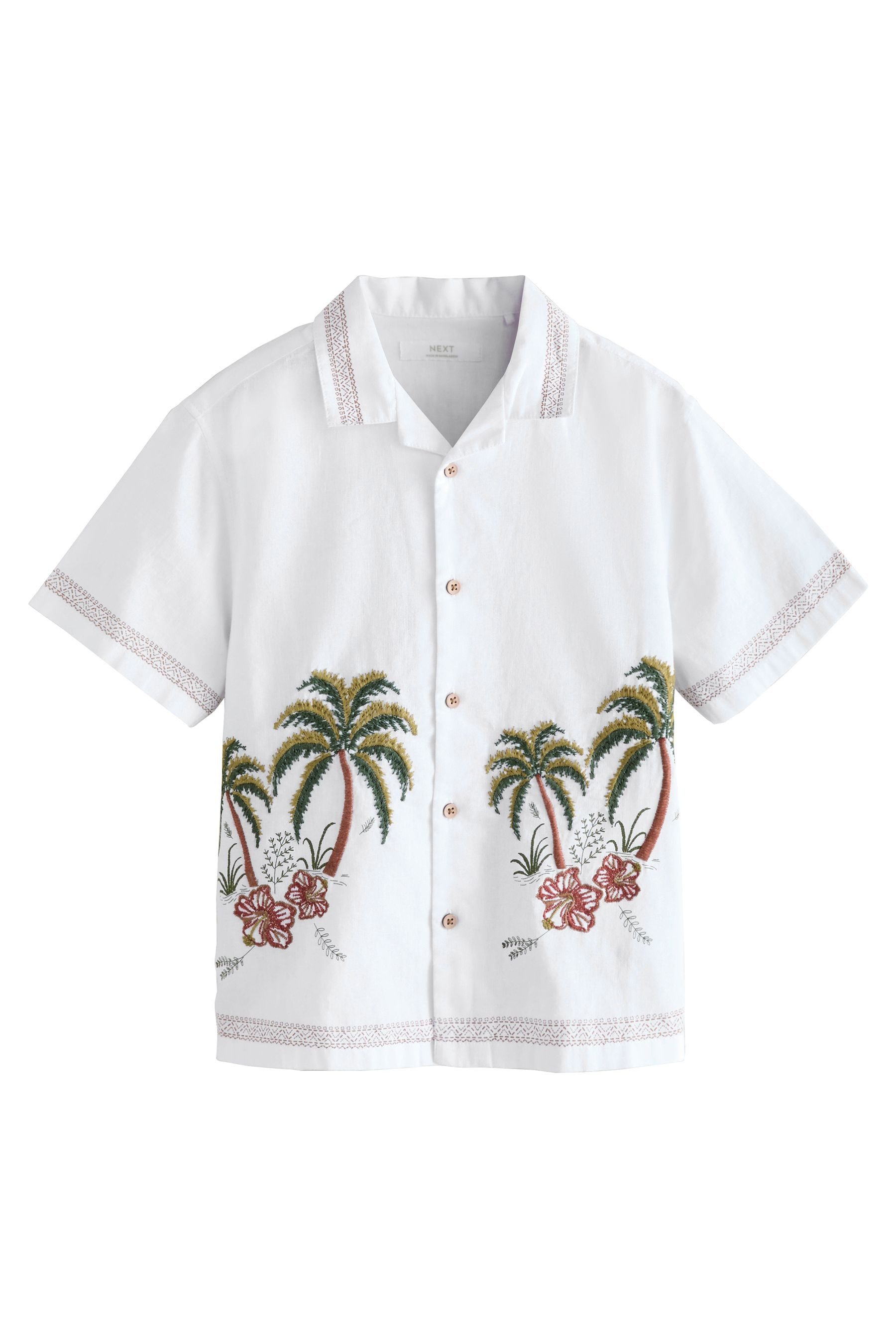 Next Kurzarmhemd Kurzarm-Hemd mit Palmenprint und günstig online kaufen