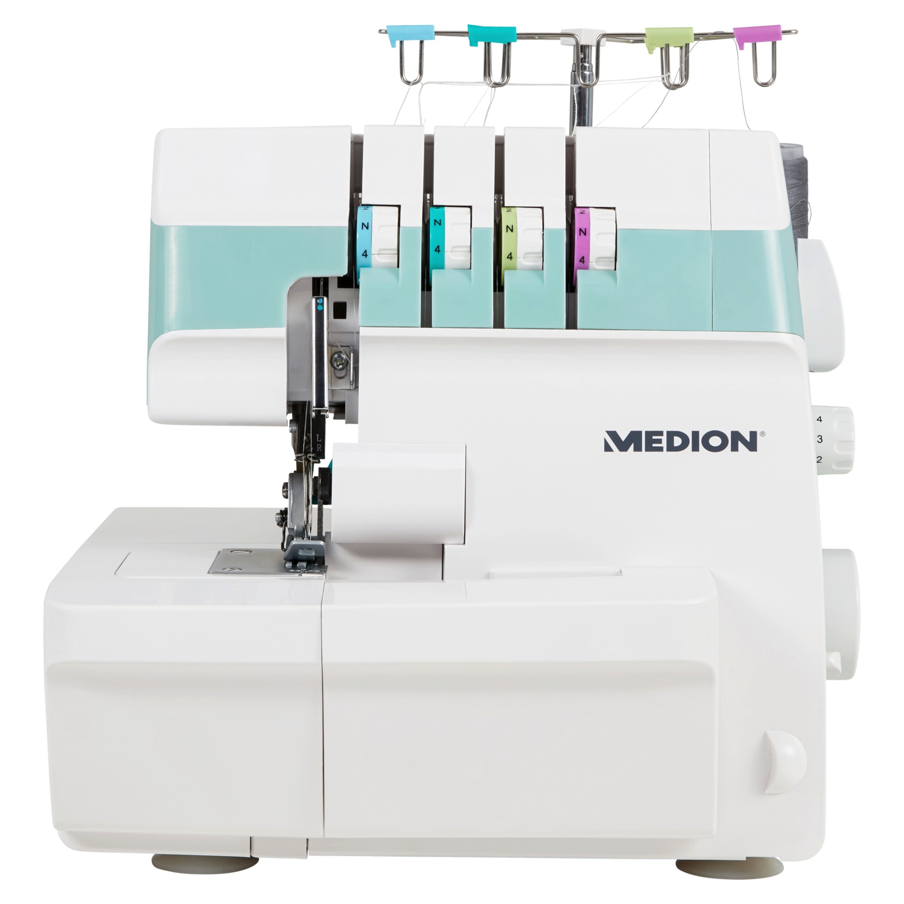 MD19169 Fäden Nähmaschine MD 4 Medion® 19169, gleichzeitg, LED-Licht, 90W, Overlock-Nähmaschine