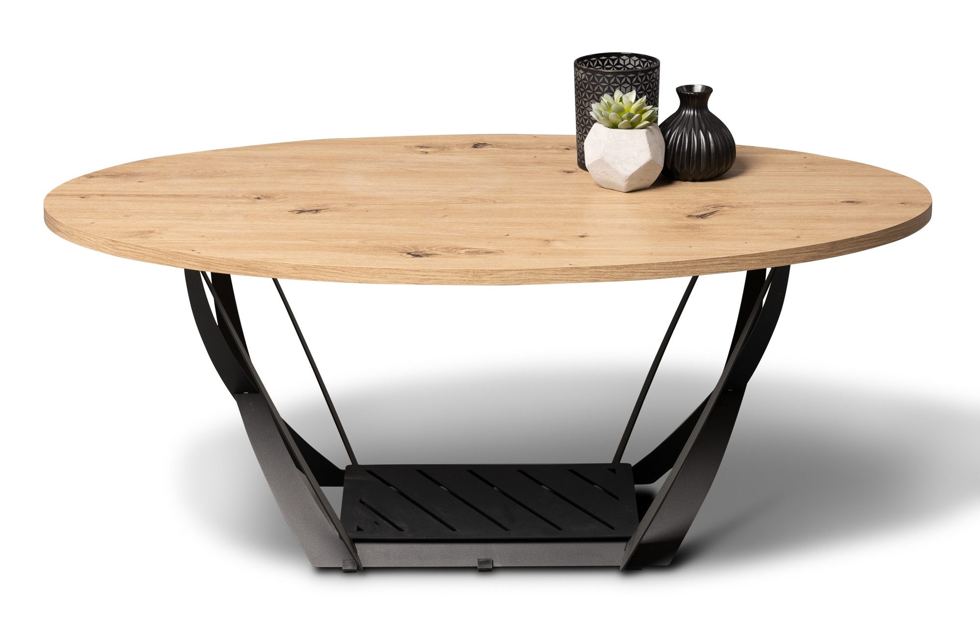 freiraum Couchtisch Mona, in schwarz/braun - 100x40x60 (LxHxT)