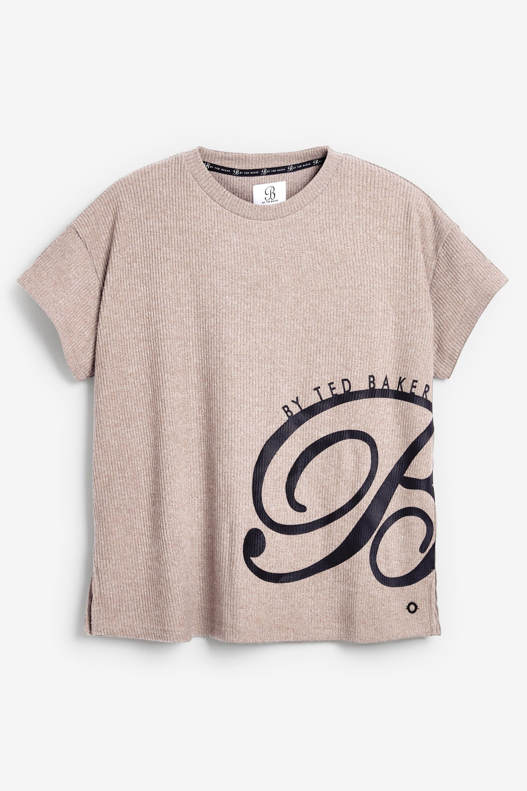 B by Ted Baker T-Shirt B by Ted Baker Loungewear Geripptes T-Shirt (1-tlg) Mocha Brown