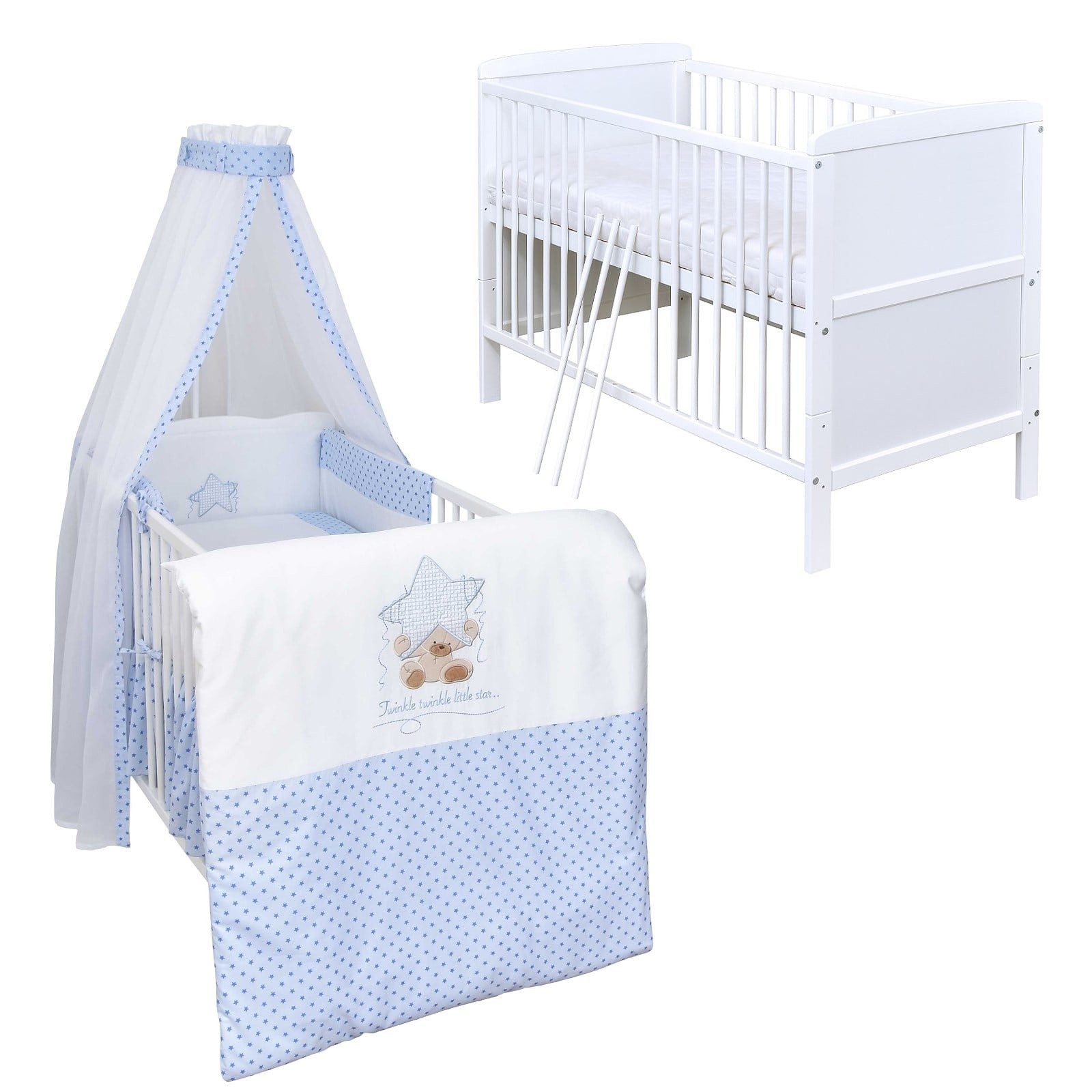 Komplettbett Babybett Natalie Komplettset Beißschienen