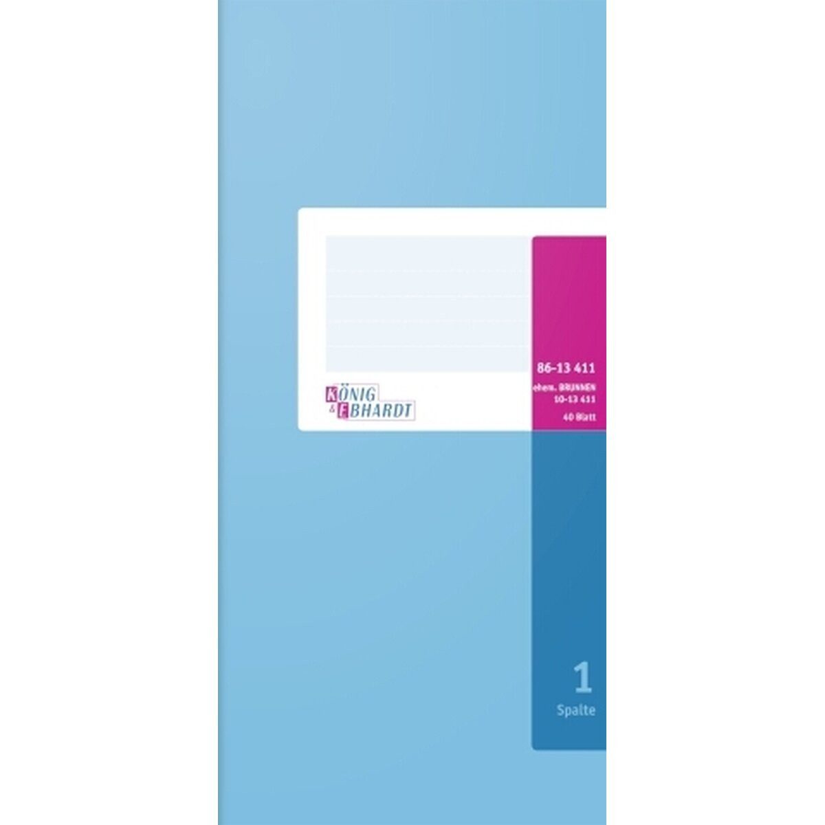 König & Ebhardt Notizbuch Geschäftsbuch 2/3A4 40 Blatt 1 Spalte Karton hellblau
