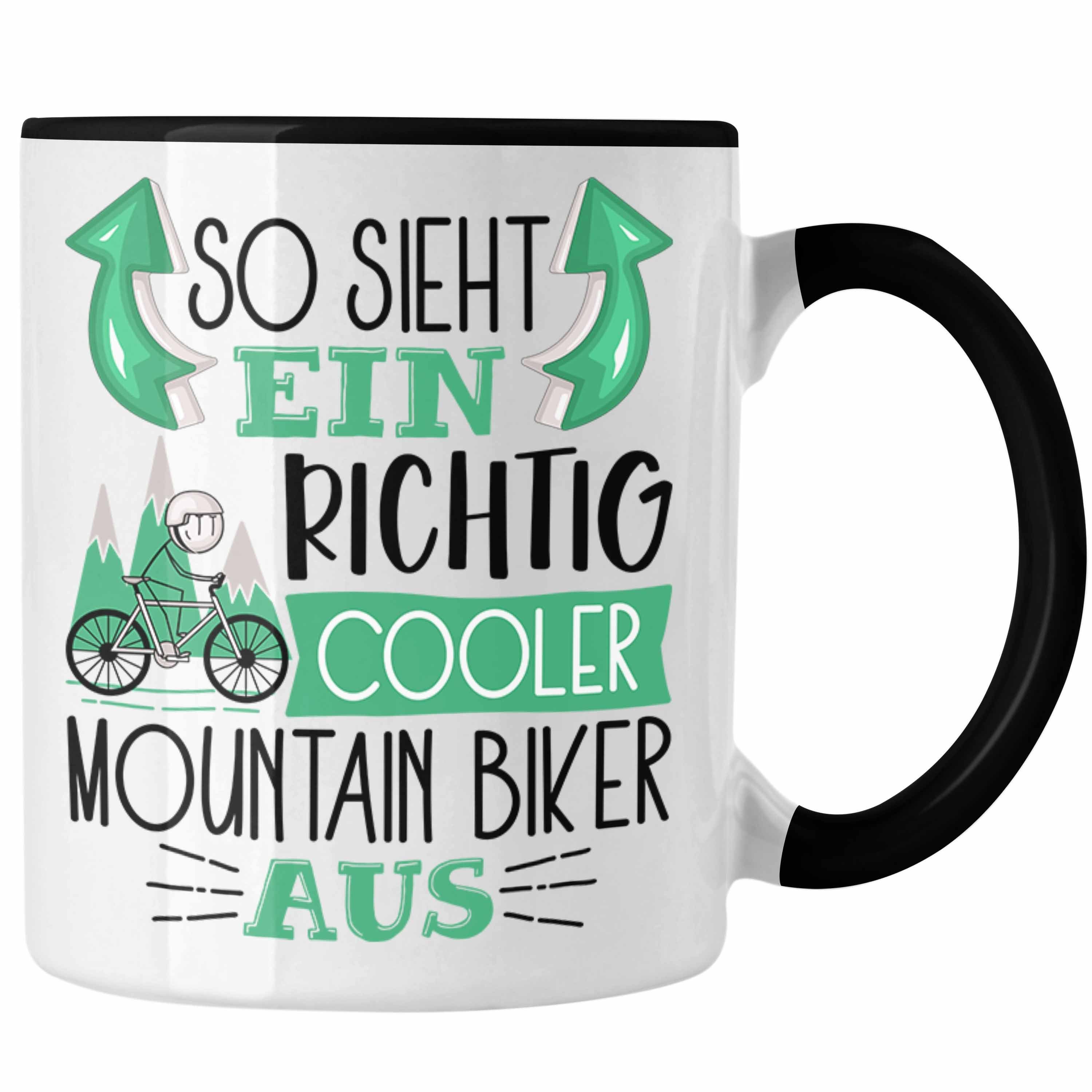 Richtig Lustiger Cooler So Trendation Sieht Tasse Geschenk Aus Ein Schwarz Mountainbiker Tasse