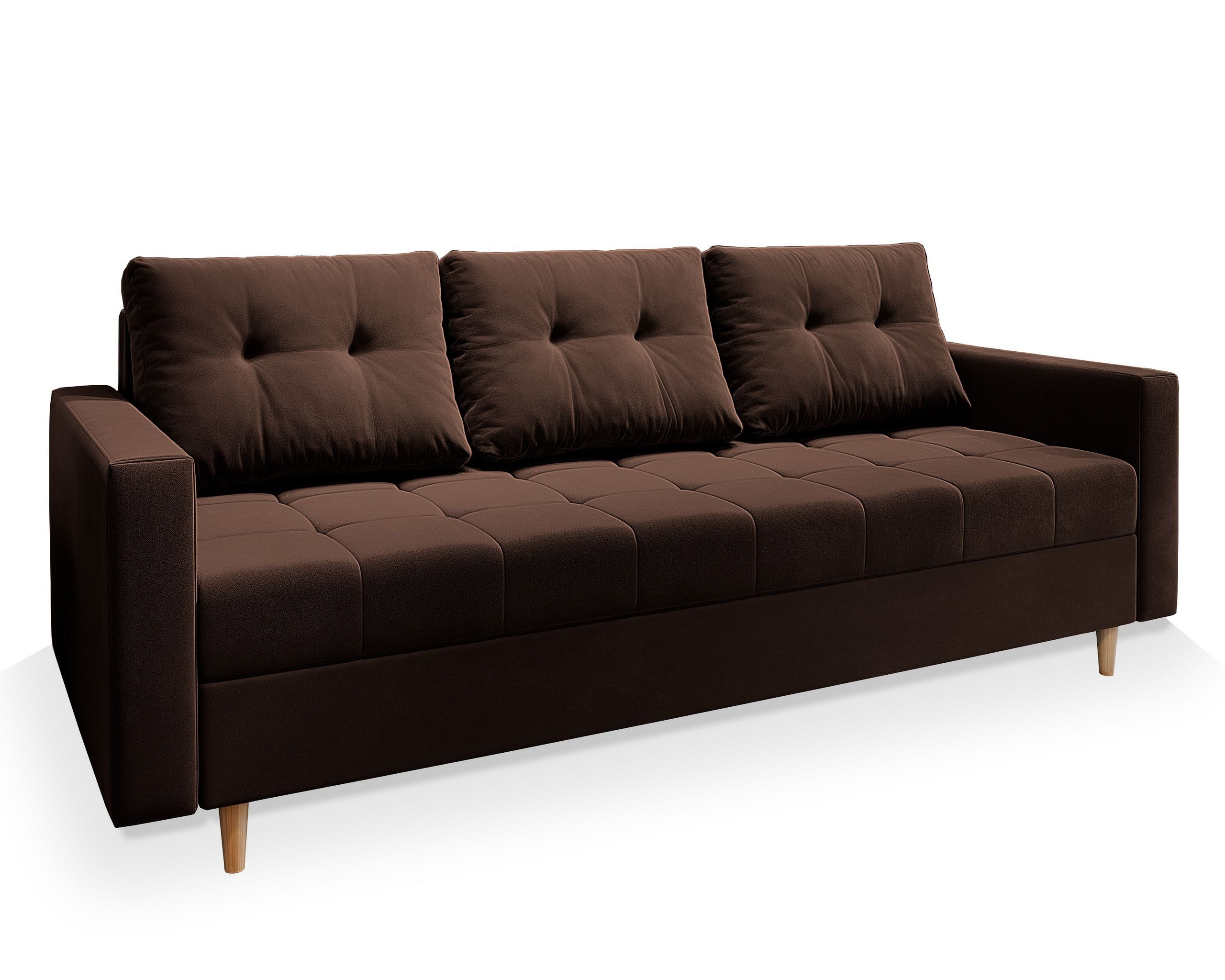 Masseno Sofa MILO mit Schlaffunktion, Schlafsofa, Couch mit Bettkasten