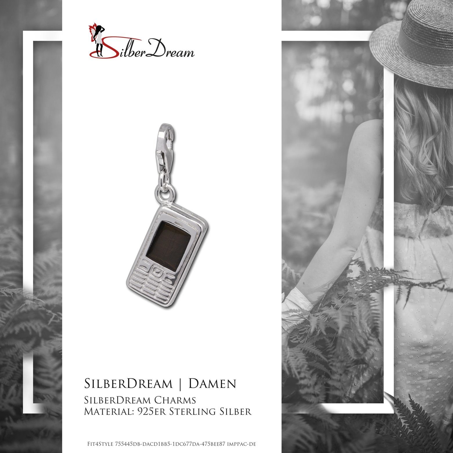 Damen Schmuck SilberDream Charm-Einhänger FC687 SilberDream Charm 925 Echt Silber Anhänger (Charmsanhänger), Smartphone Handy An