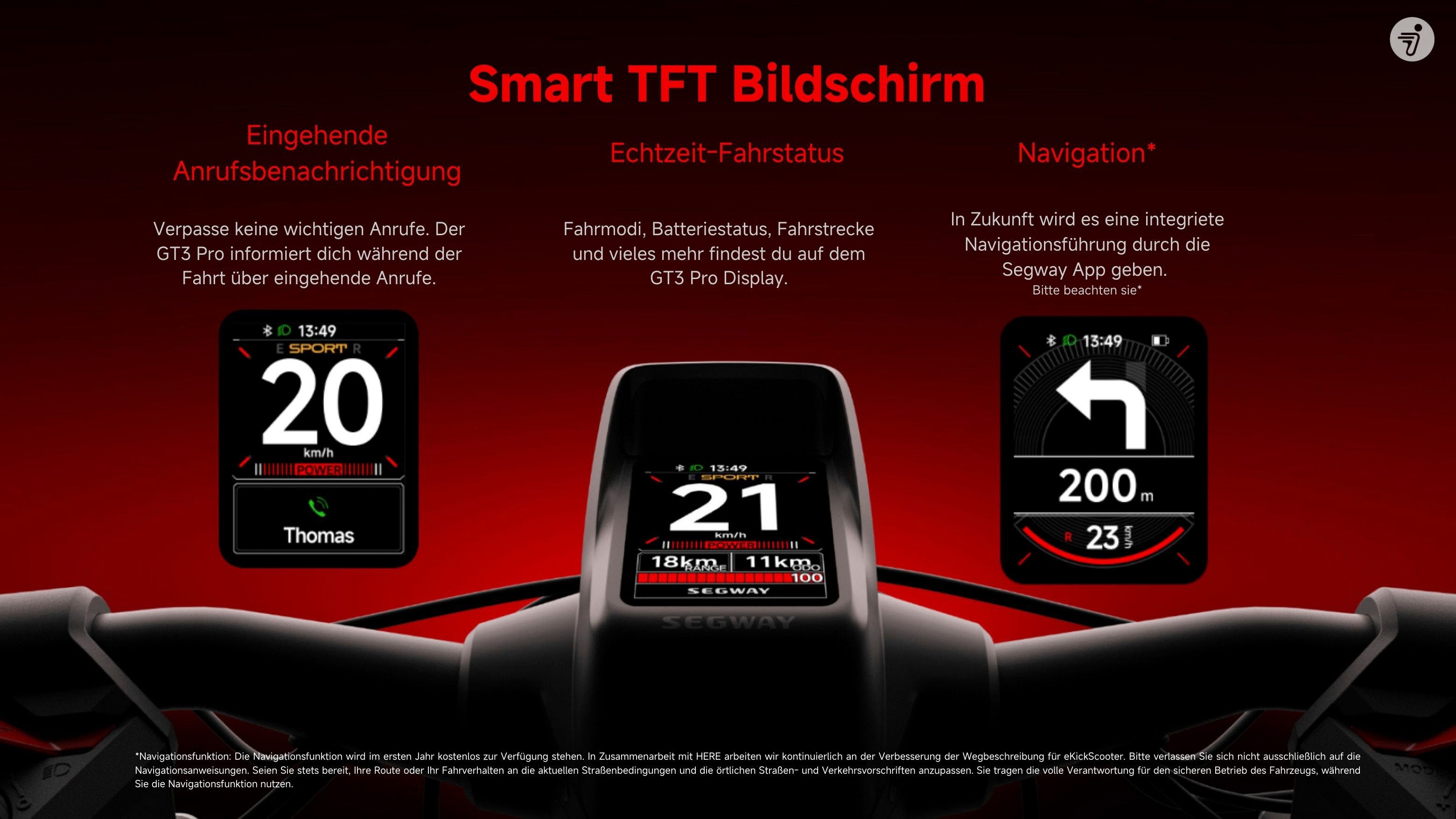 Segway E-Scooter Superscooter GT3 Pro, 80 km/h, (1 tlg., Smart TFT Display, 1700W*2 Motoren, 11-Zoll Reifen, IPX6), mit 80 km/h, 138 km Eco Modus Reichweite, 150 kg Tragfähigkeit